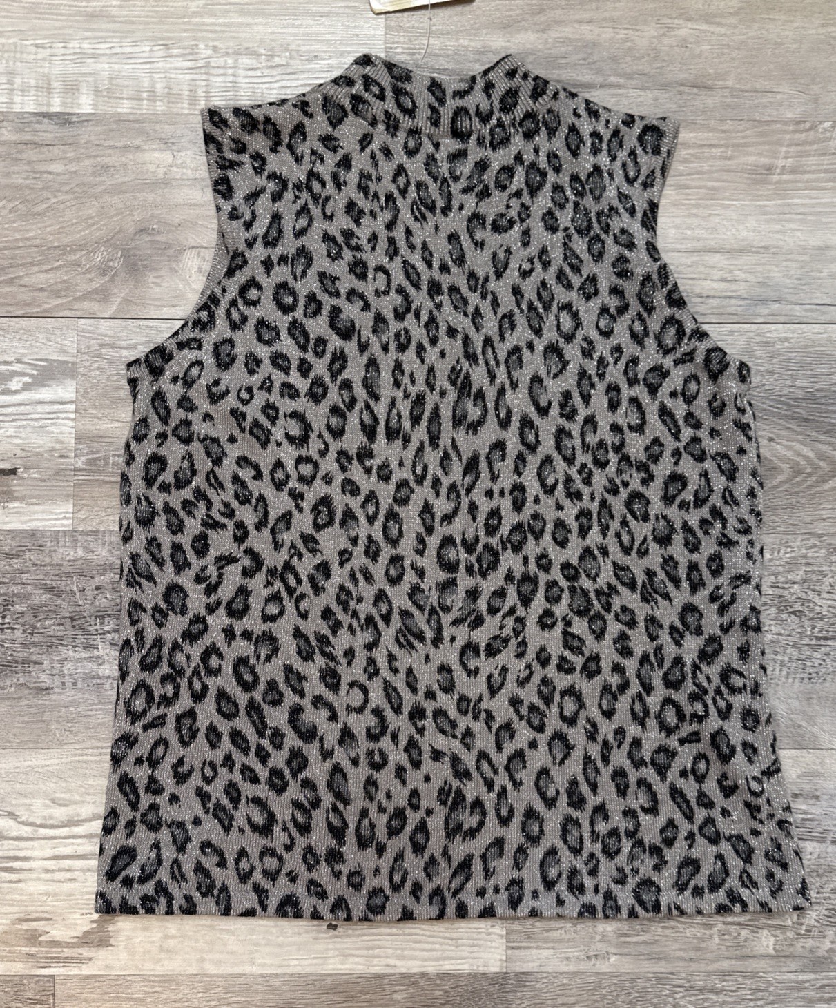 Y2K Mock Neck Tank Top Animal Print Whimsigoth Grunge Camisole Shimmer NWT M