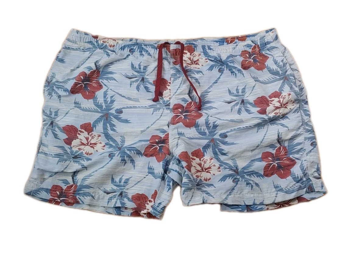 Tommy Bahama Relax Swim Trucks Shorts Sz XXL Blue Floral Hawaiian Tropical Beach