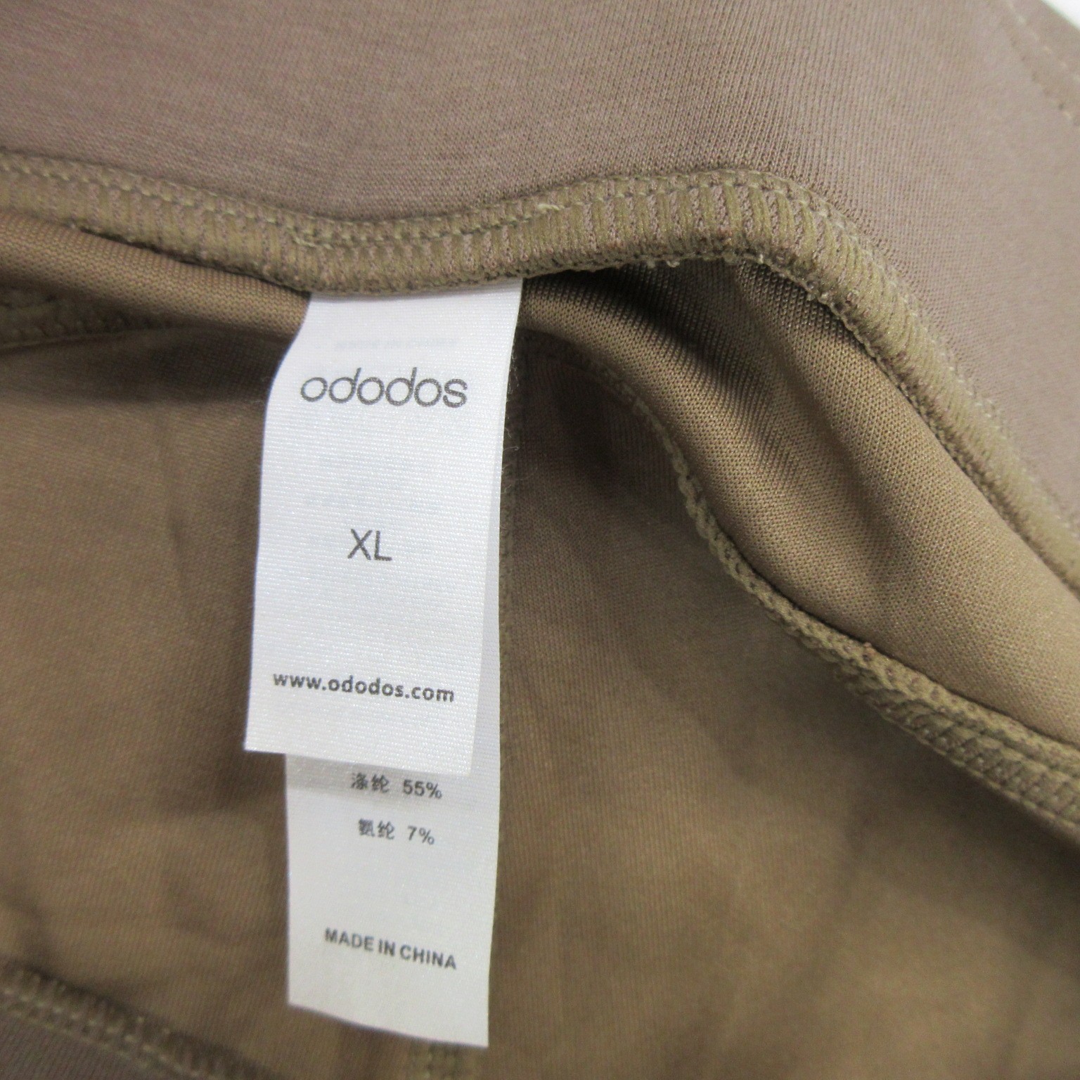 Ododos Womens Pants XL Brown Wide Leg Pull On Pockets Stretch New