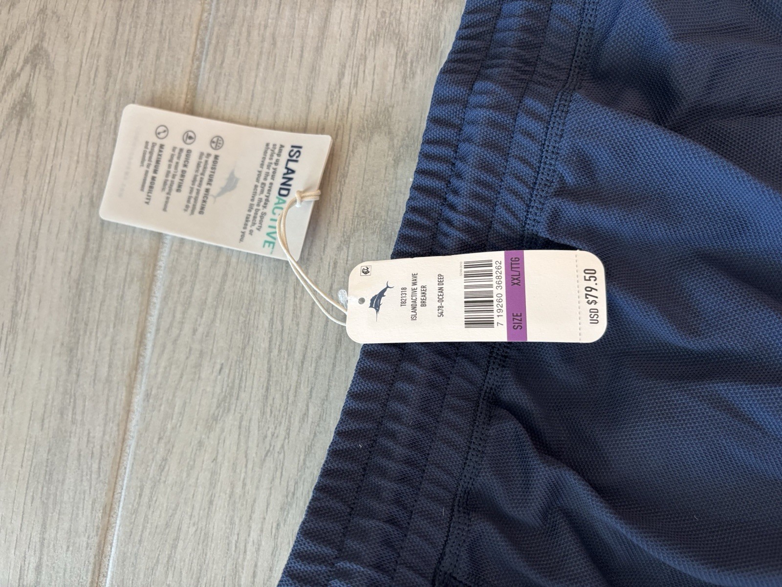 Tommy Bahama Islandactive wave breaker shorts Navy Blue XXL Zip Back Pocket NWT