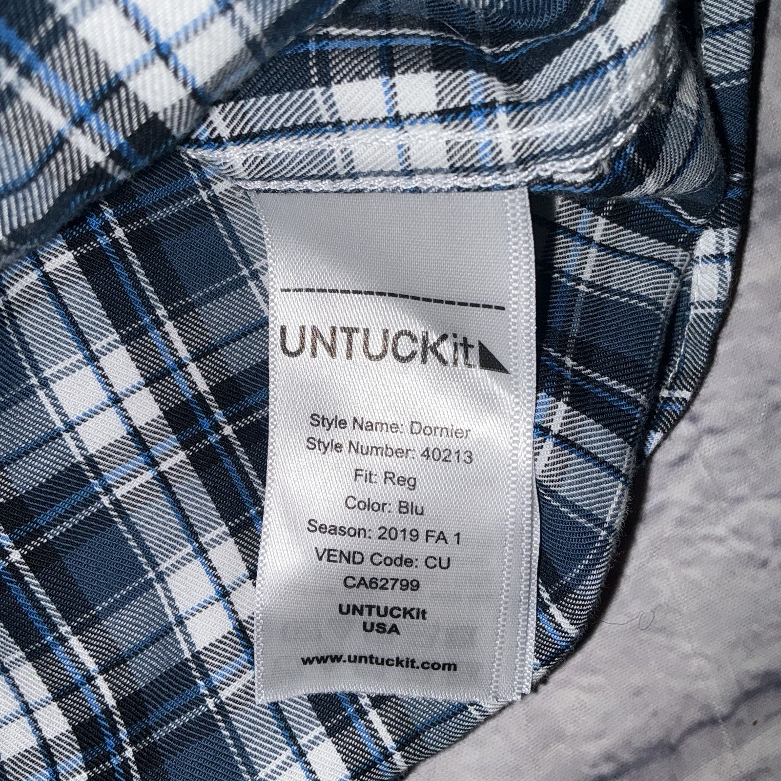 UNTUCKit Shirt Mens extra large plaid button oxford cloth preppy office