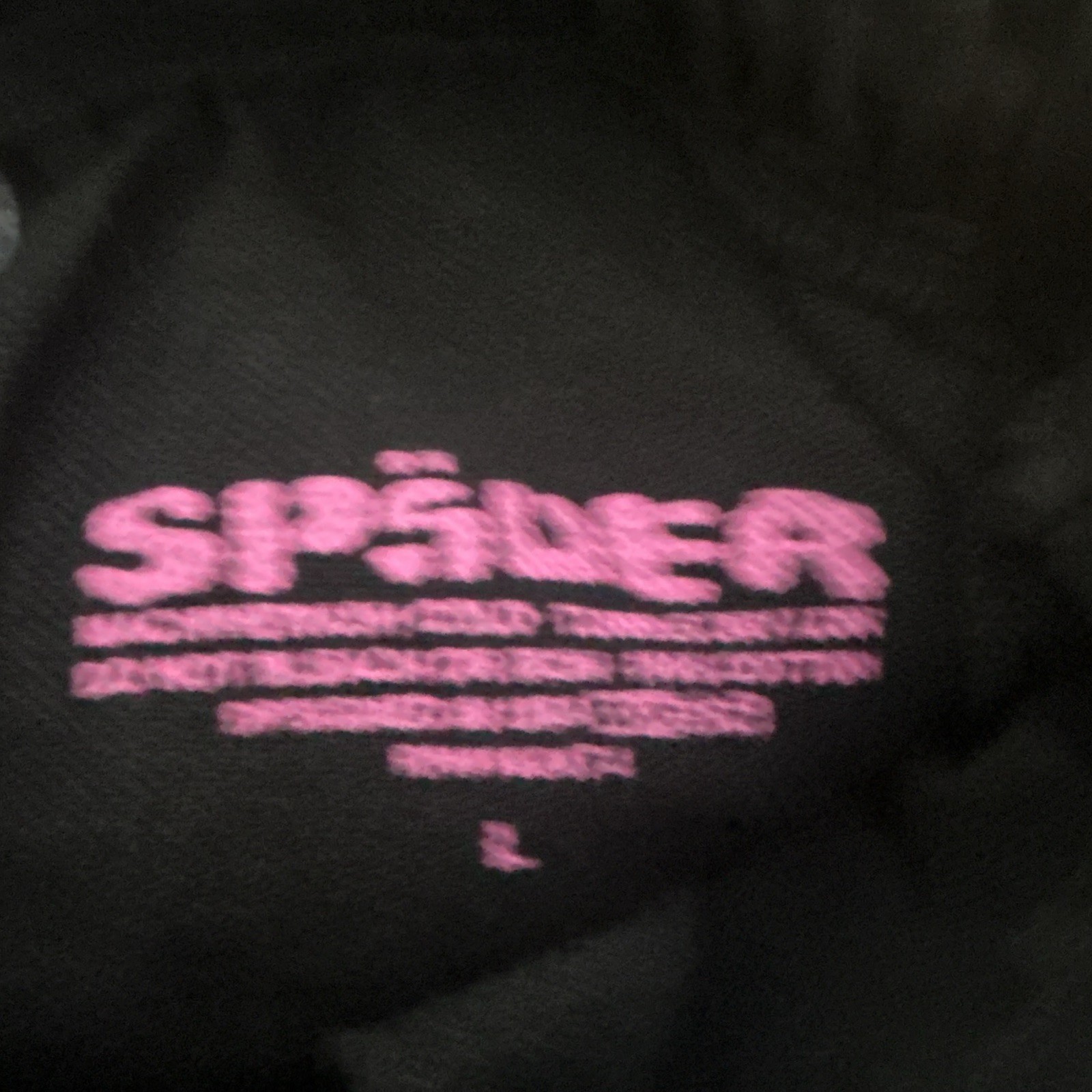 SP5DER Black Fleece Jogger Pants L Graphic Spider Logo Drawstring Pockets
