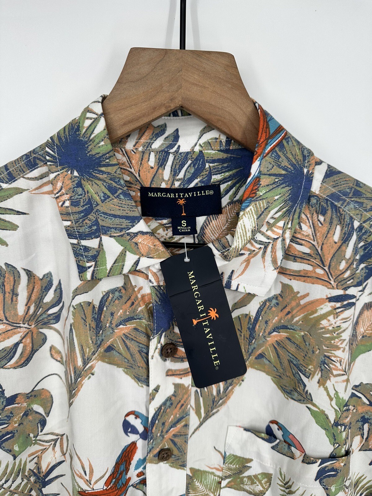 NEW Jimmy Buffet Margaritaville Men’s Hawaiian Shirt 100% Rayon Size Small #10