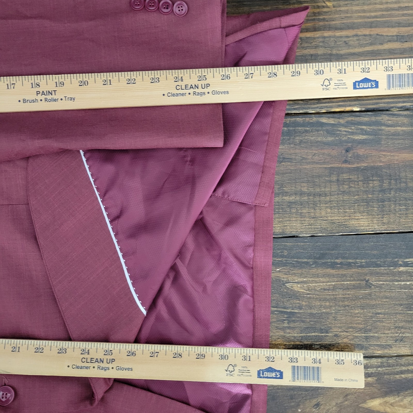 Lineage Men’s Sport Coat Blazer Two Button Burgundy Performance Stretch 56R