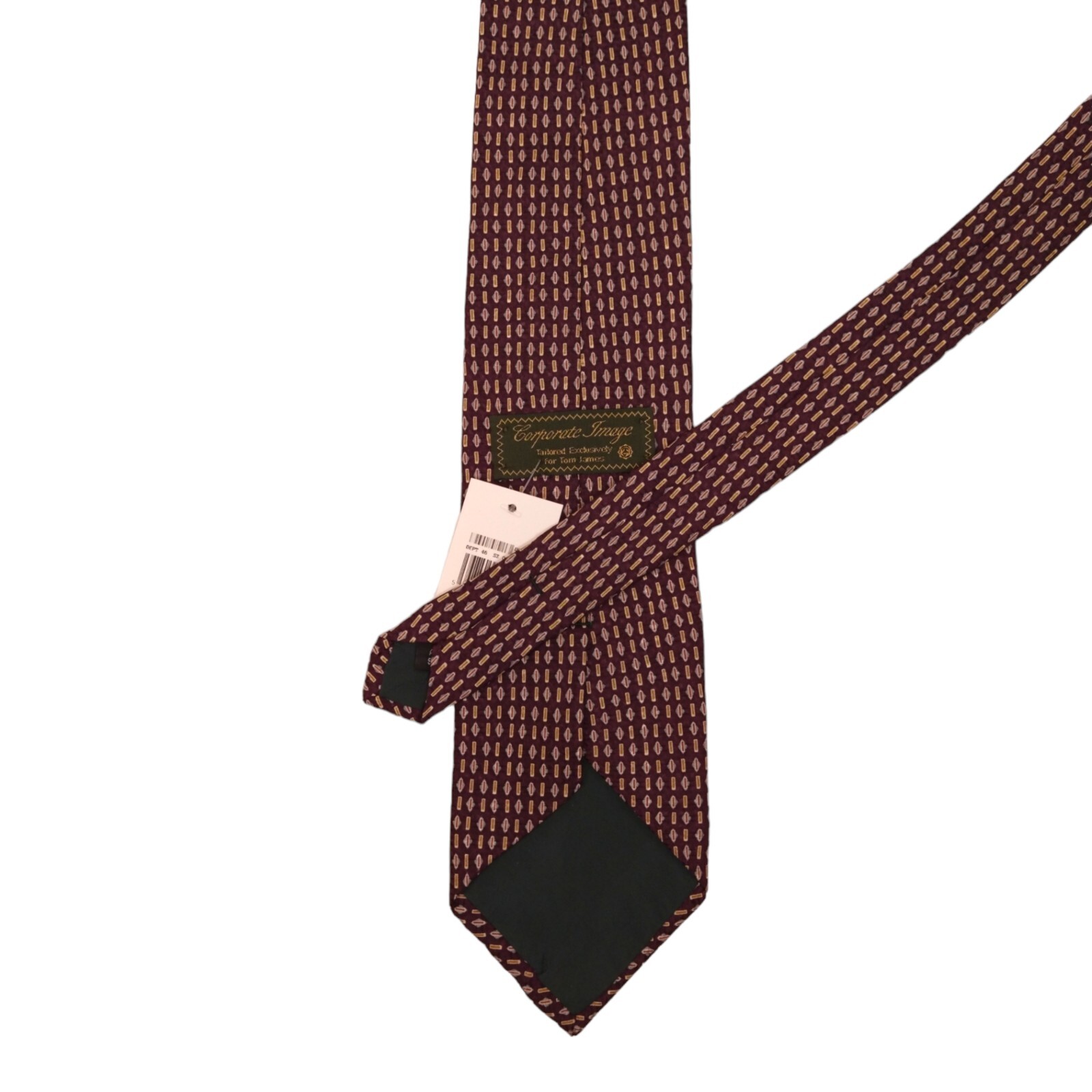 TOM JAMES CORPORATE IMAGE Mens Classic Tie 3.75 Purple 100% Silk Print Necktie