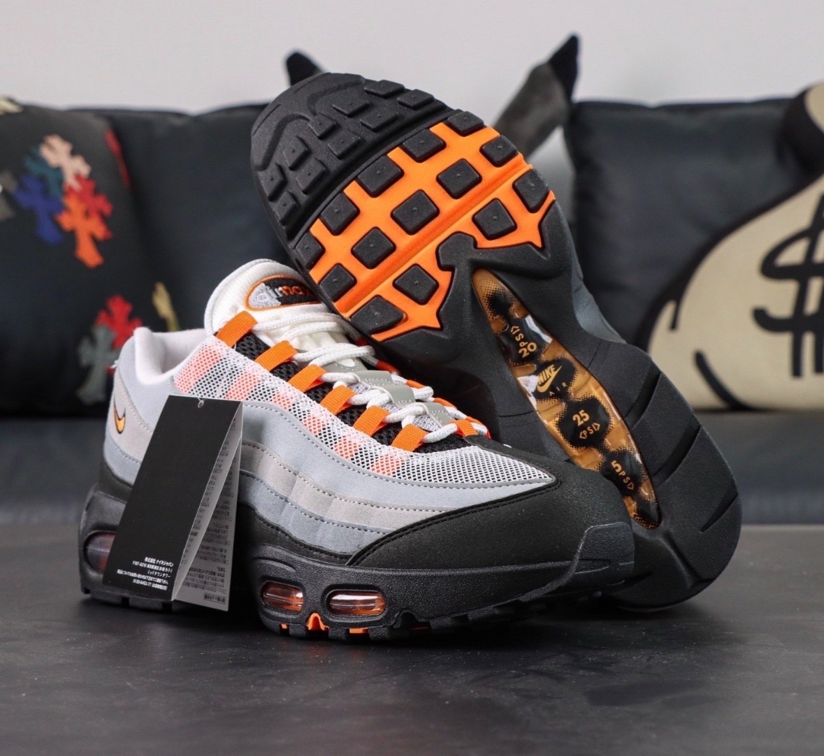 Nike Air Max 95 OG Big Bubble Bright Mandarin HM4740-005 White Orange Men size 9