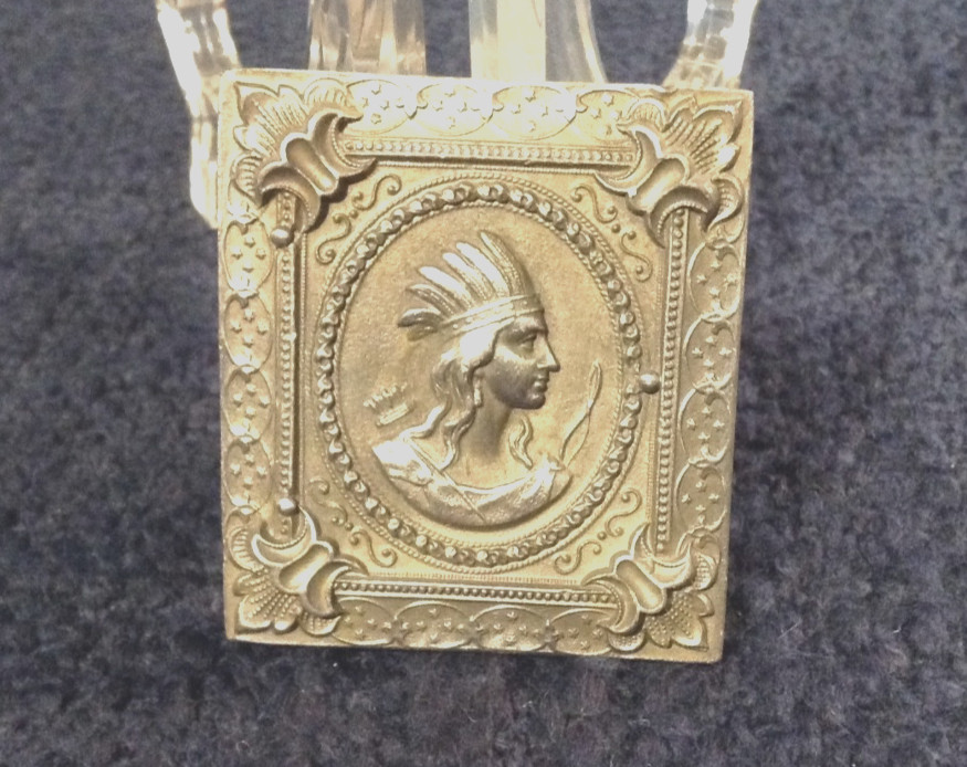 Vintage Bergamot Brass Works Comanche American Indian Portrait Belt Buckle 1975