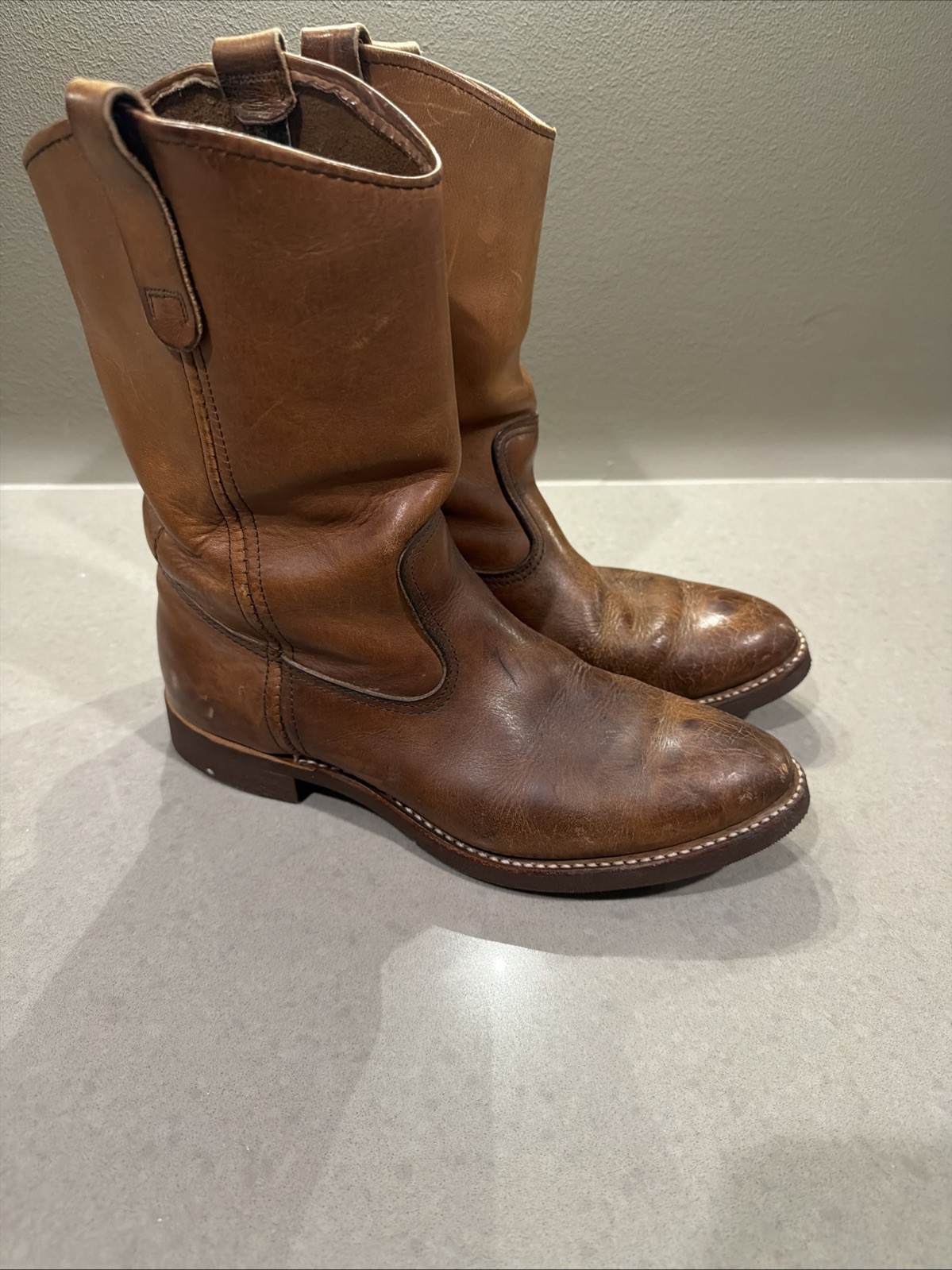 Red Wing 1155 Pecos Size 9.5D With New Vibram 430 Mini-lug Soles