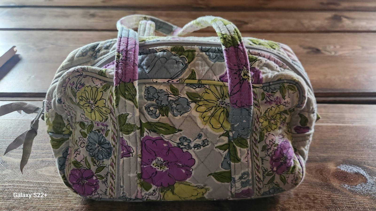 Vera Bradley Floral Multicolor Zip Satchel Top Handle Bag with Wristlet Strap