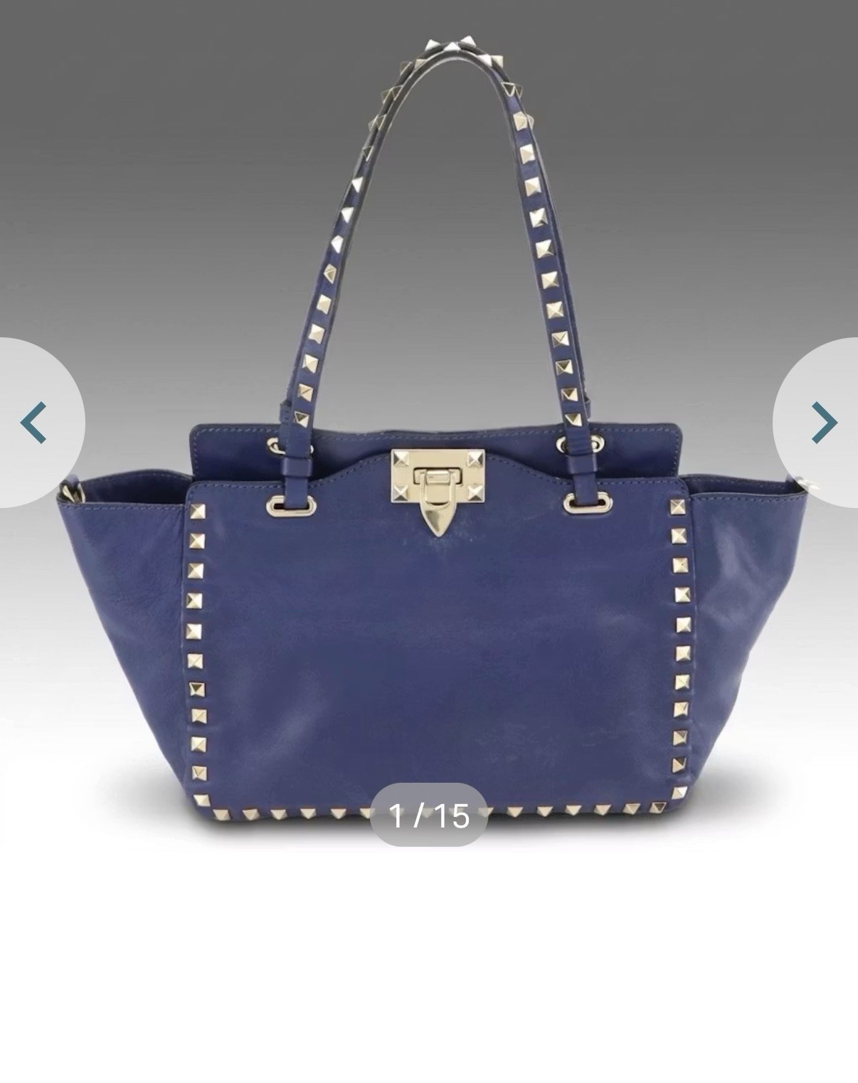 Valentino Garavani Rockstud Small Tote Blue leather spike, stud