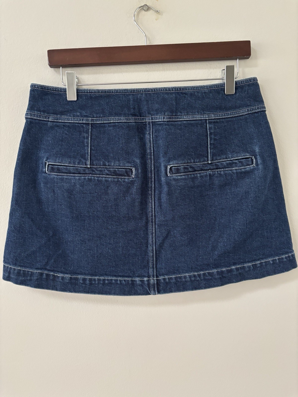 Veronica Beard Bowen Denim Blue Jean Mini Skirt 10 Indigo Rinse Designer EUC
