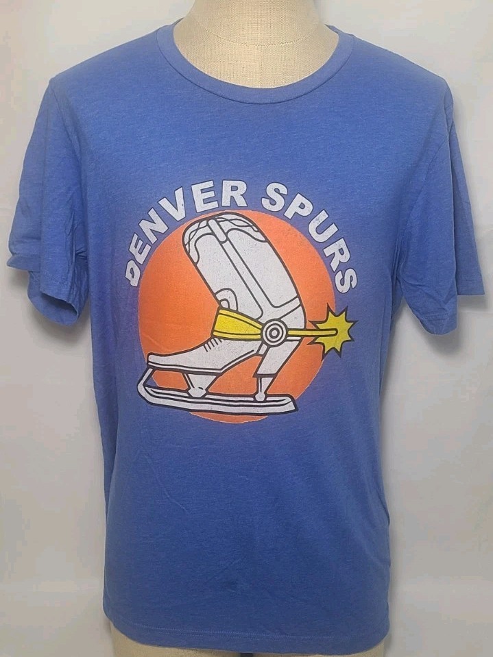 Bella+Canvas Denver Spurs Logo Hockey Blue T-shirt Size XL ~ Used