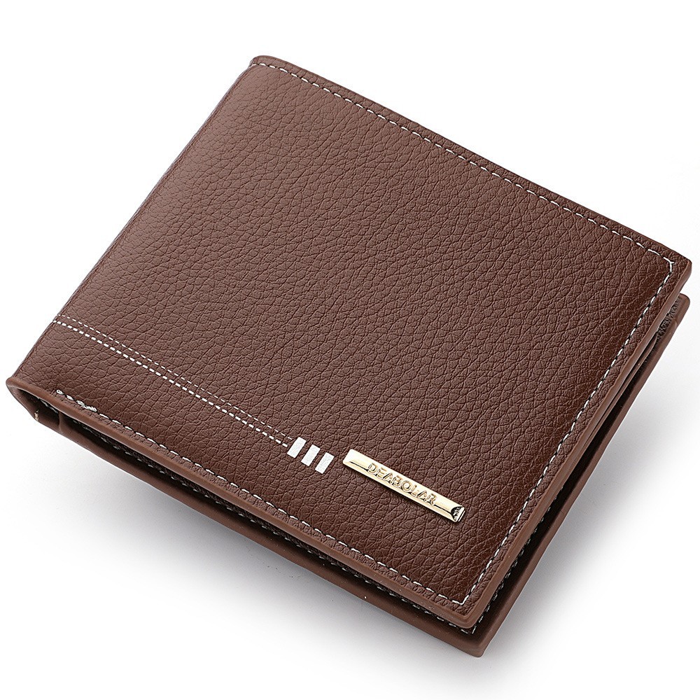 Men’s Leather Fashion Bifold Wallet Multi Card Slots Cash ID Holder Brown Black