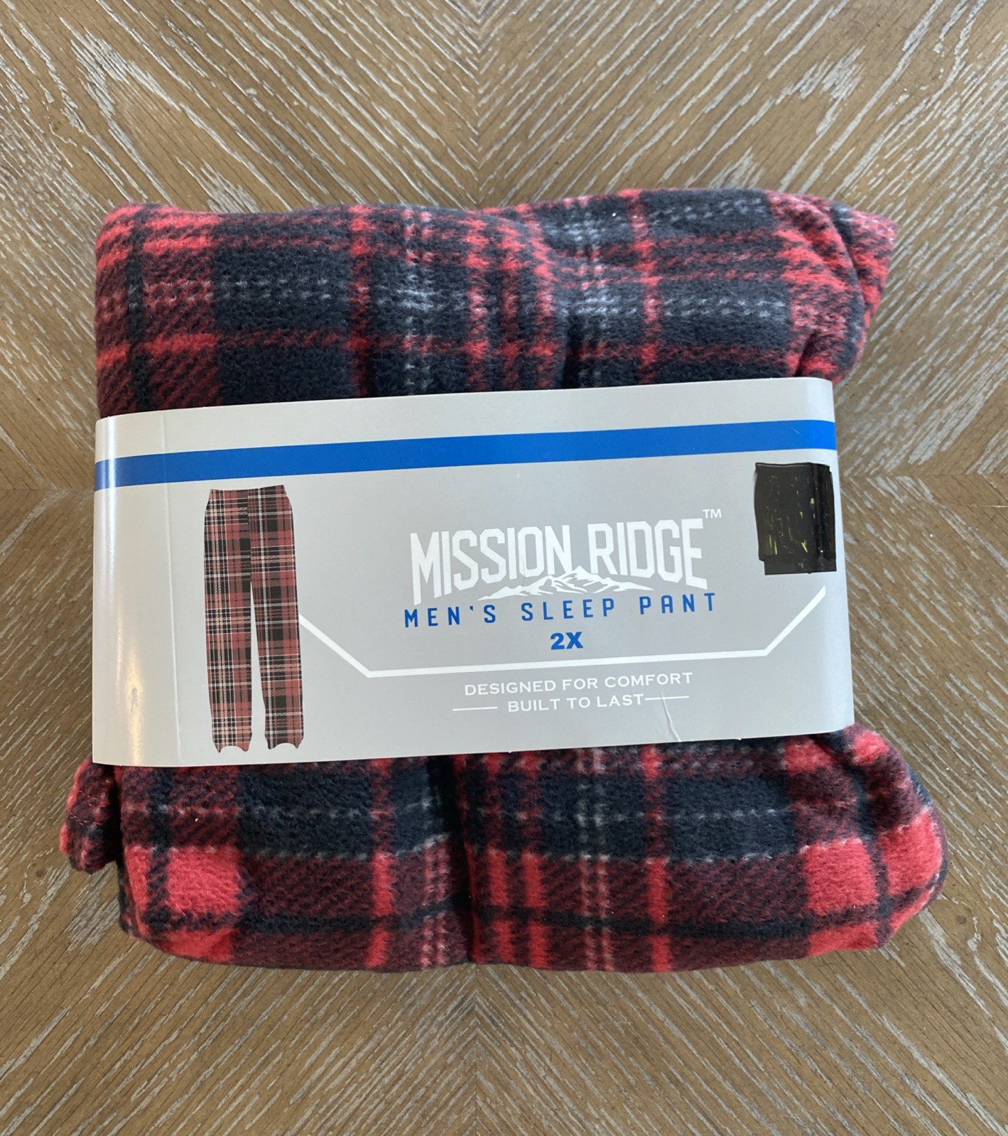 Mission Ridge Mens Red Plaid Fleece Sleep Pants Elastic Waist Size 2XL 44-46