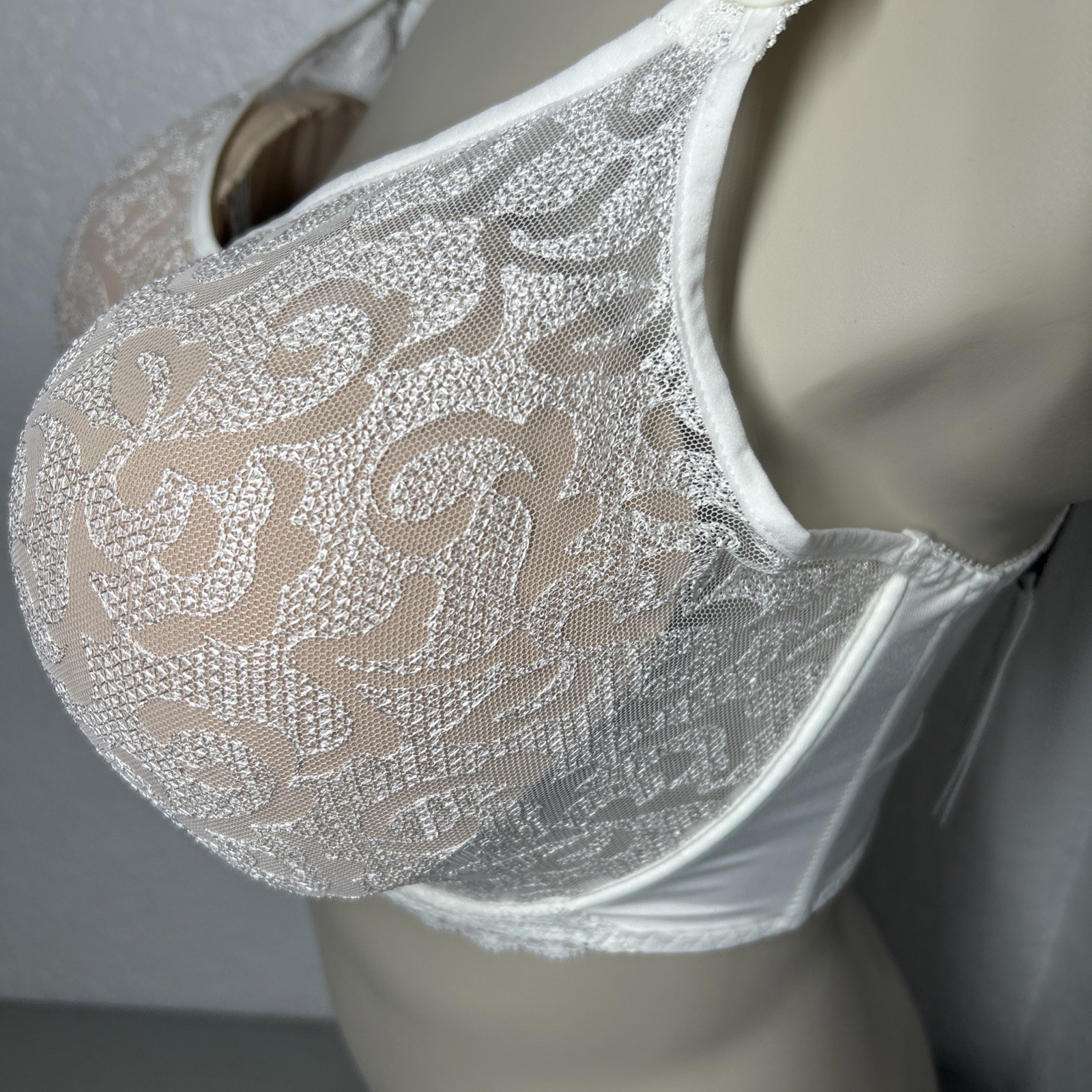 Empreinte Naturel Leia Underwire Unpadded Bra 36G White Floral Lace