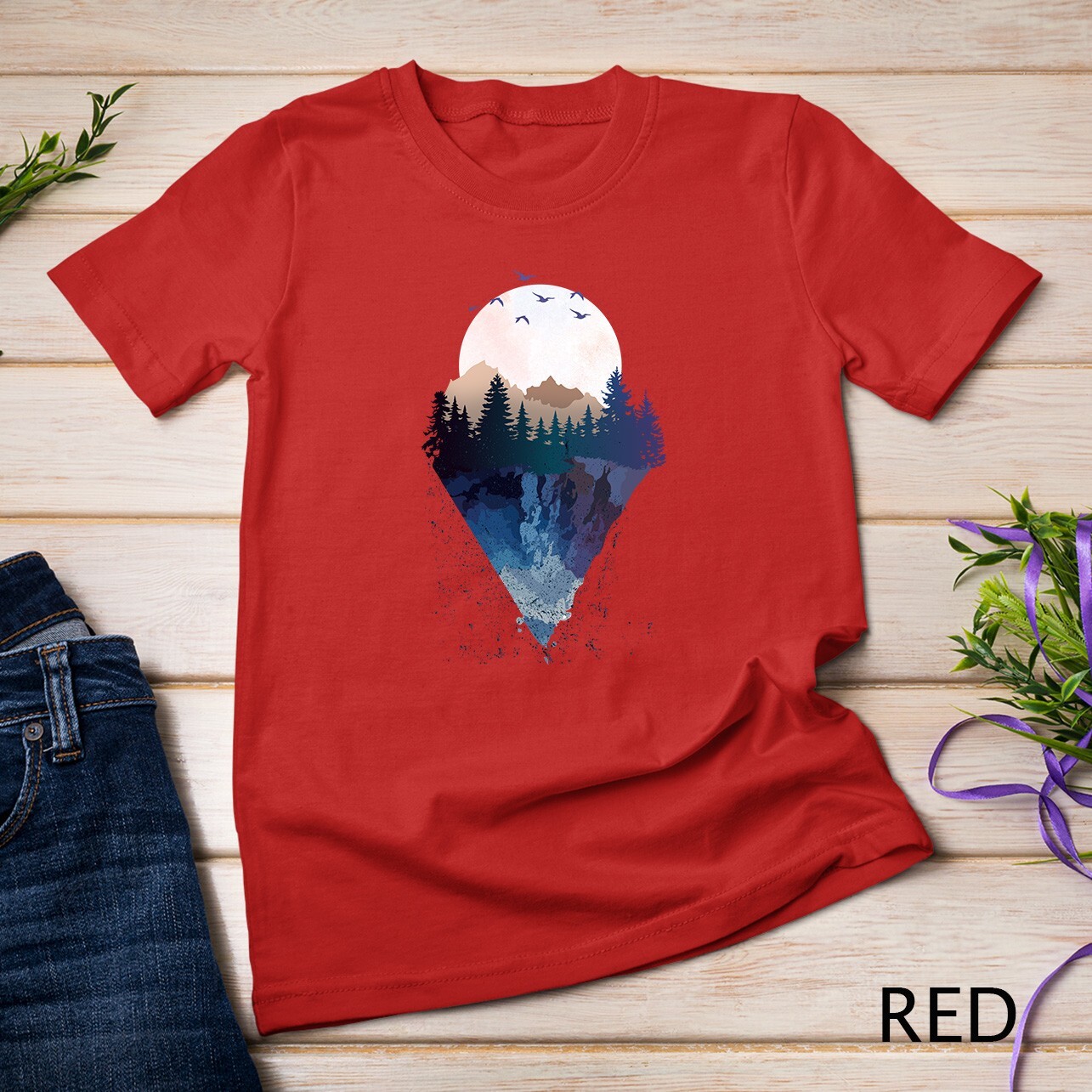 Funny Geometric Mountain Abstract Geometry Outdoor Gifts T-Shirt Unisex T-shirt