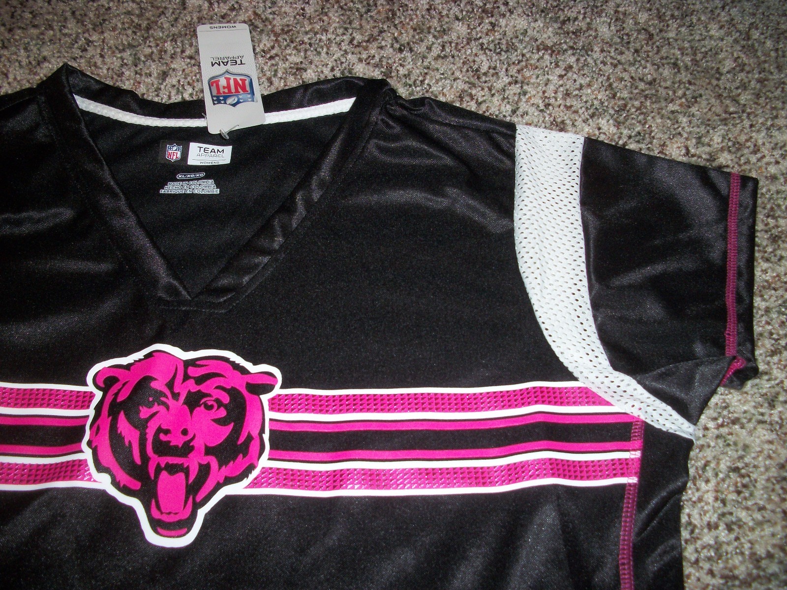 CHICAGO BEARS New NWT Womens Jersey Black Pink SMALL MEDIUM LARGE XL