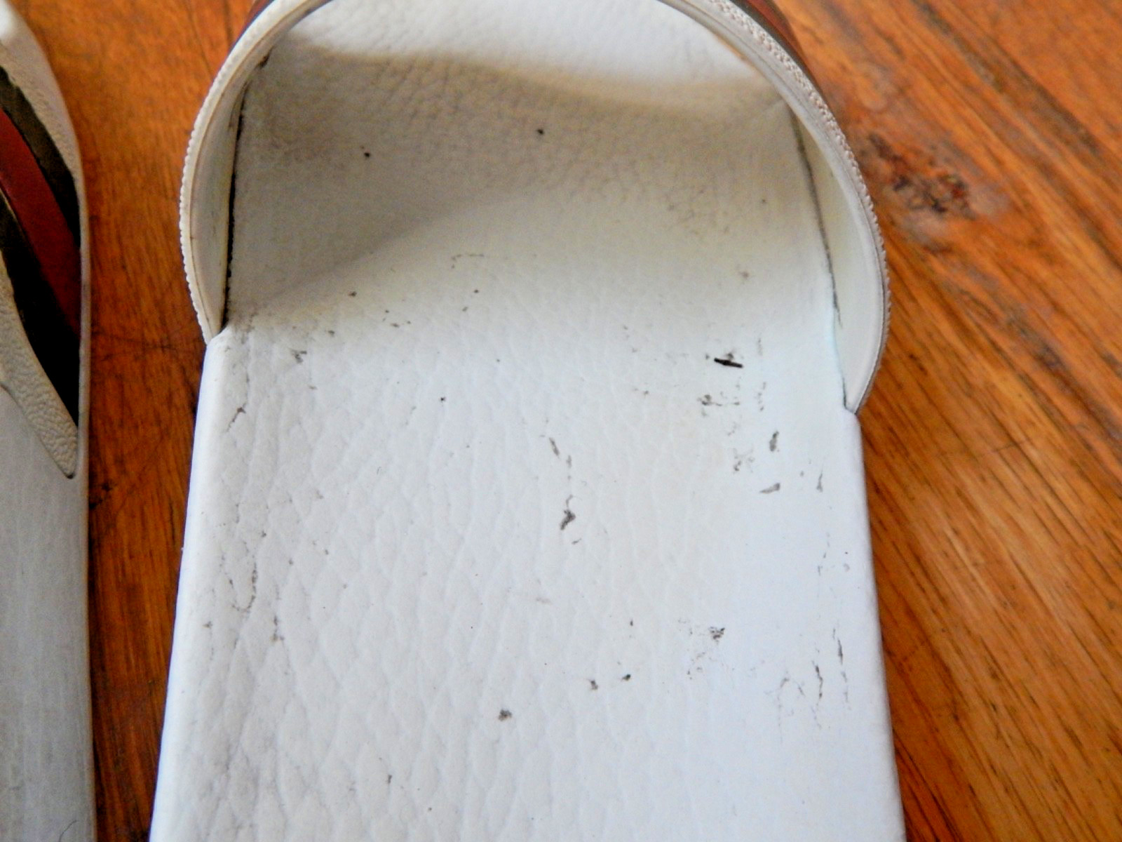Gucci Men’s Pursuit 72 Web Stripe Slide Sandals White Made in Italy Mens 7.5
