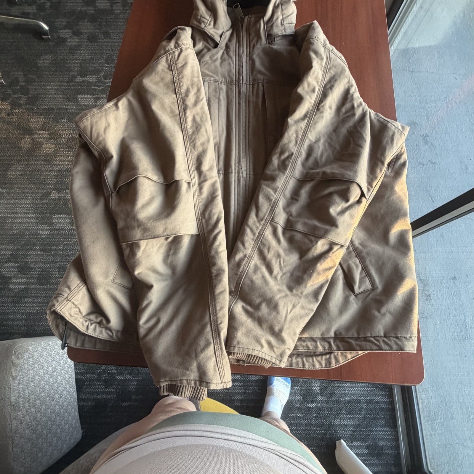 Carhartt Full Swing Hooded Jacket XL Brown 3M Thinsulate Loose Fit Work Coat.