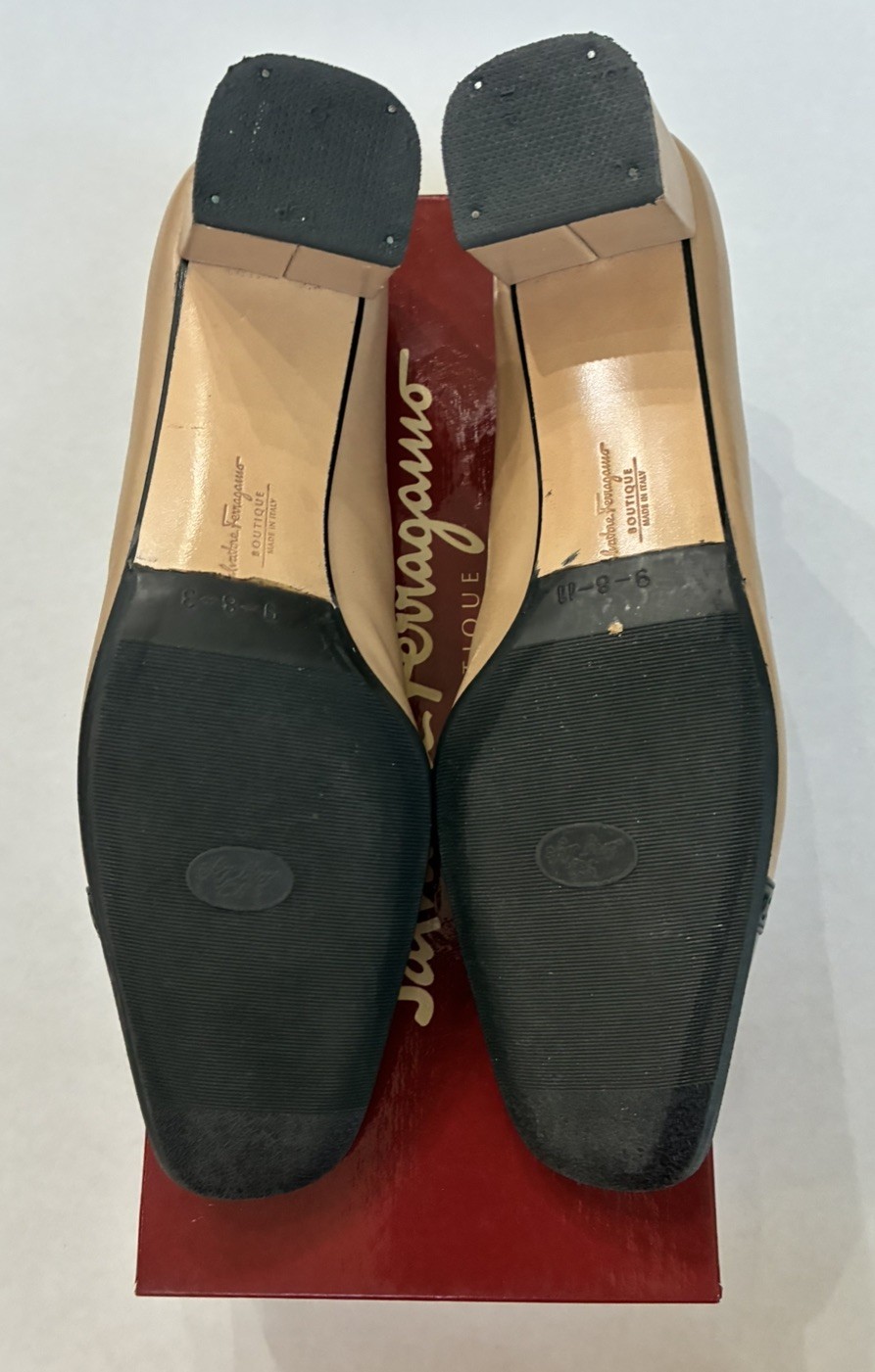 Salvatore Ferragamo Marisa 4cm 0240300 Sand Nappa Kid Nero Size 9