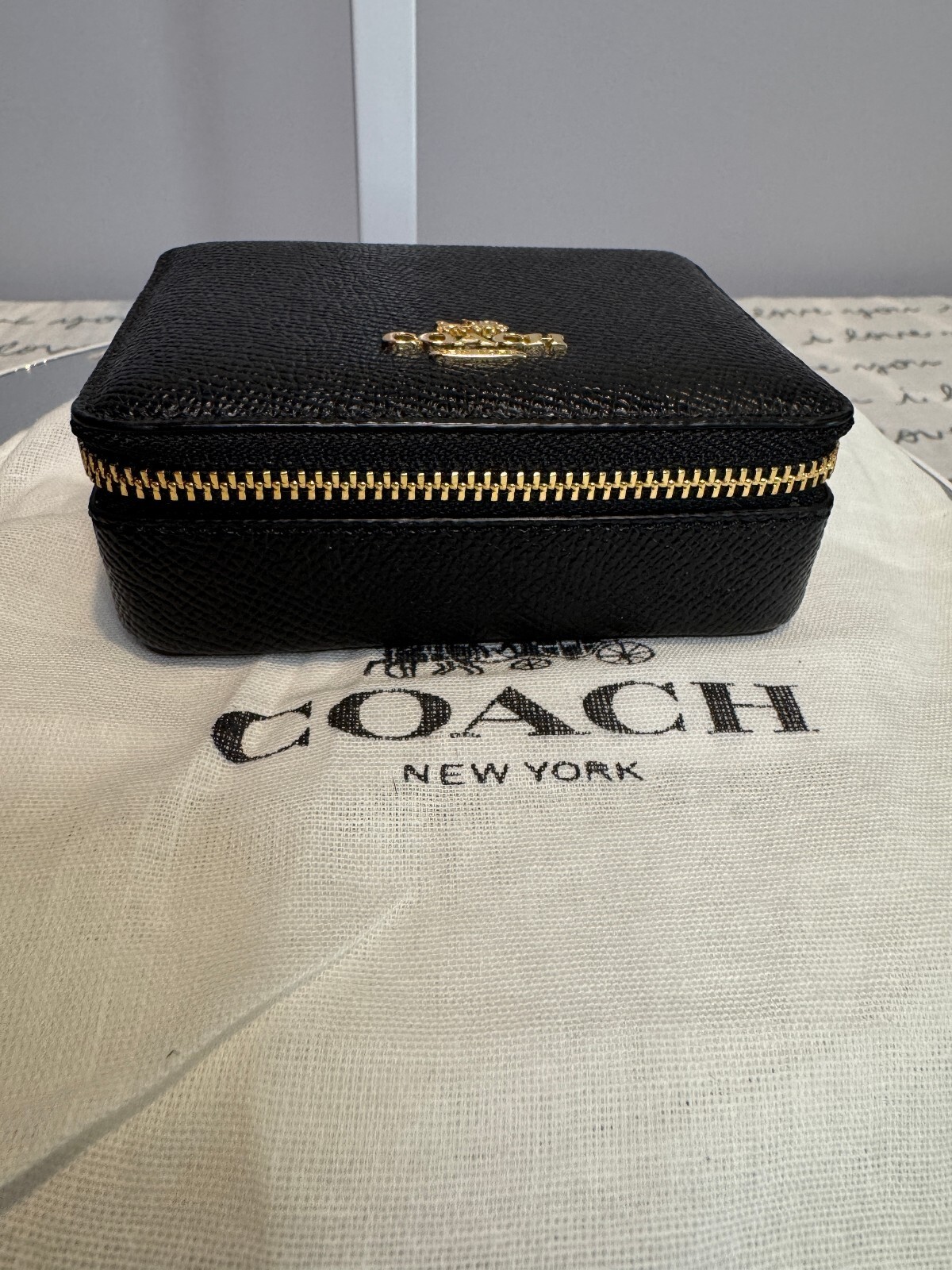 Coach Weekly Pill Box C4579 Black Leather Organizer NWOT