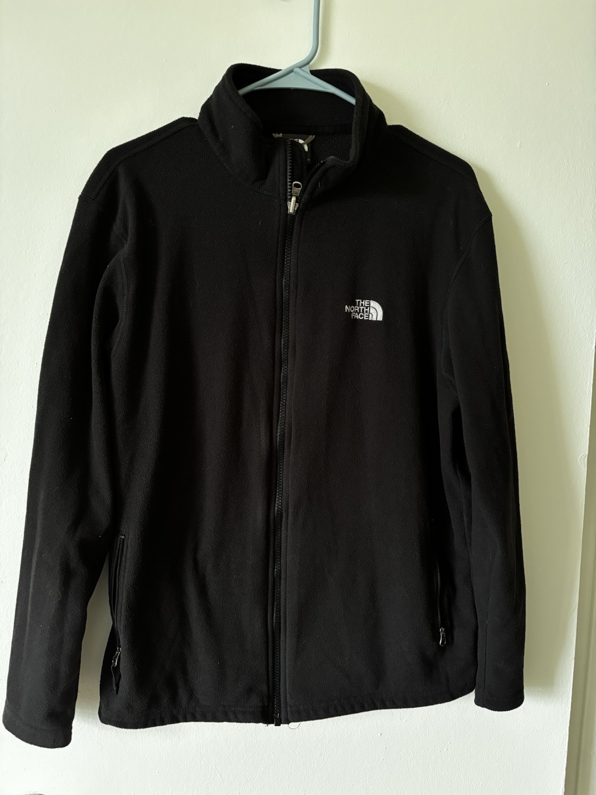 The North Face Men’s Black Full Zip Fleece Jacket Stand-Up Collar Logo L