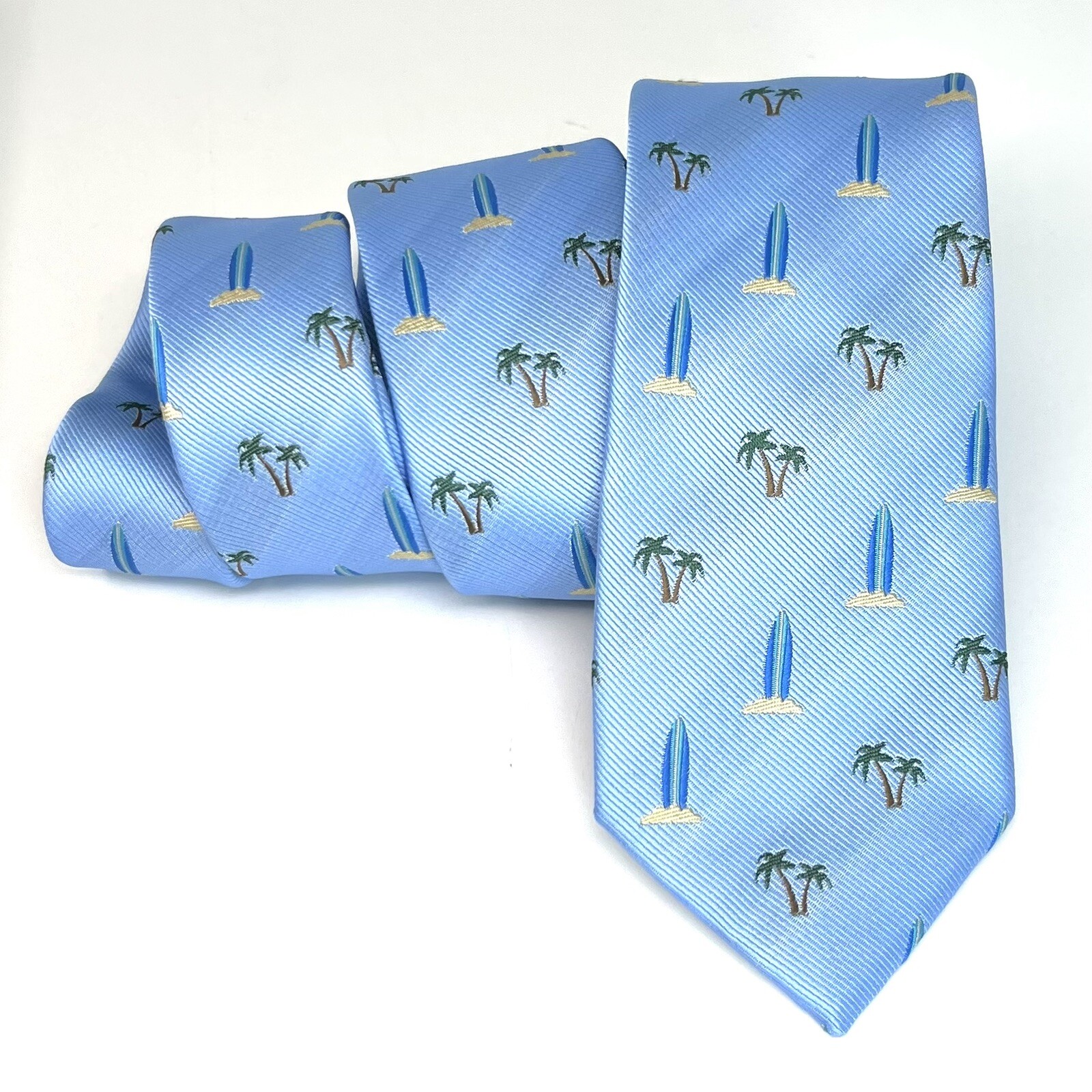 Surfing Board Coconut Tree Necktie Men Birthday Father’s Day Gift Beach Tie
