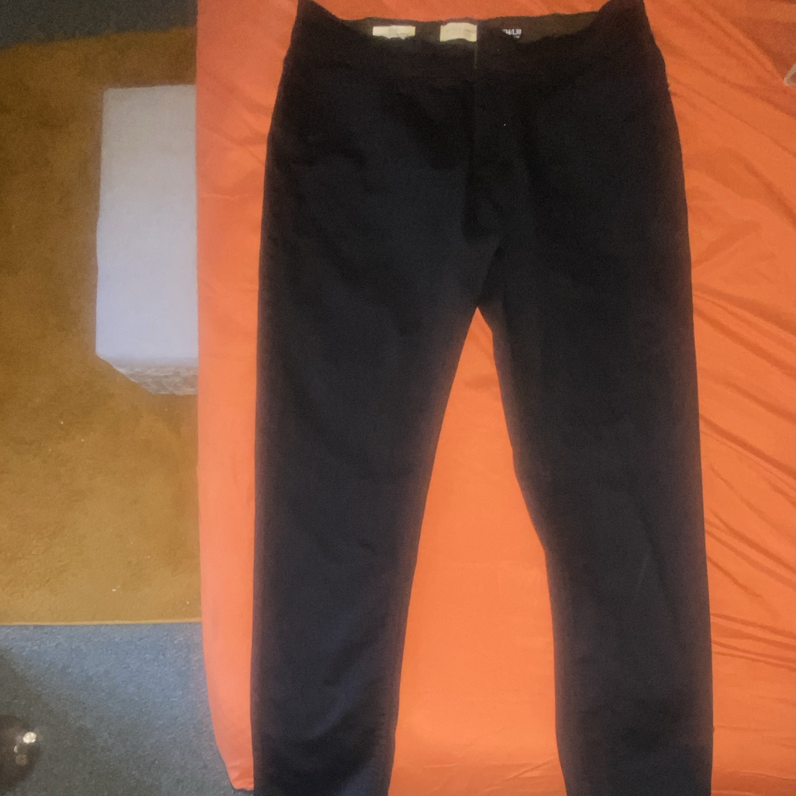 Scott James Men’s Slim Black Denim Jeans Dark Wash Mid Rise Button 5-Pocket