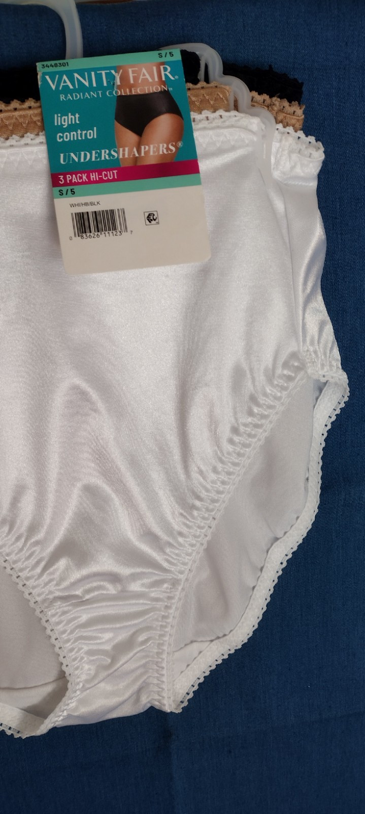 VANITY FAIR Women 3-Pair Undershapers Hi Cut Underwear Panties Nylon Size 5/S.