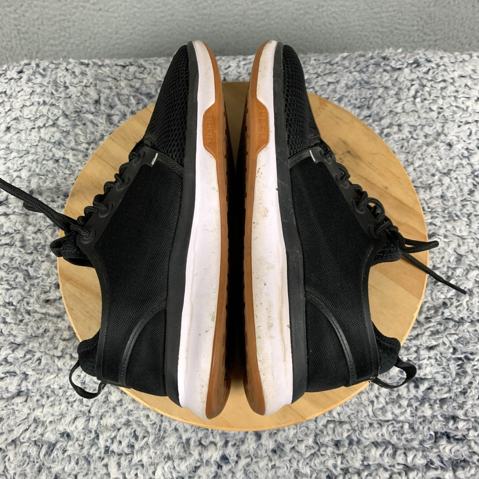 Kuru Atom Sneakers Women’s 8 Black/White/Gum Mesh Athletic Running Walking Shoes