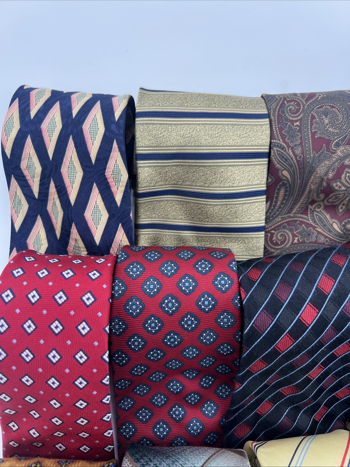 Lot of 20 100% Silk Ties Various Brands/ Colors/ Prints All Wearable Or Crafts
