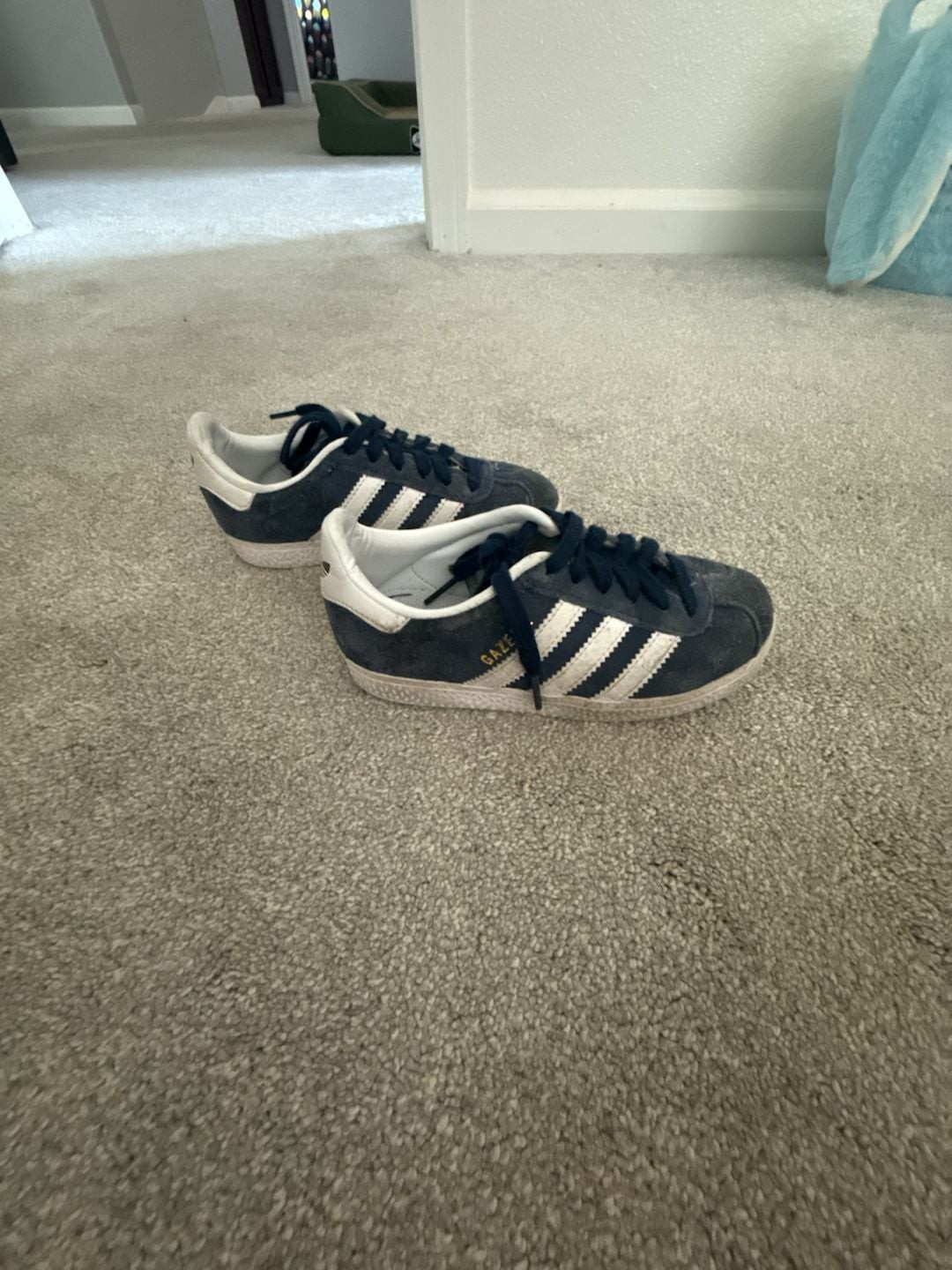 Adidas Gazelle Navy Blue and White Suede Kids Sneakers – 11k