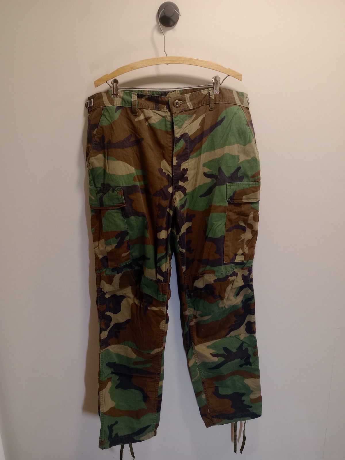 Vintage 1983 US Army M81 Woodland BDU Cargo Pants Large Long Ripstop USA