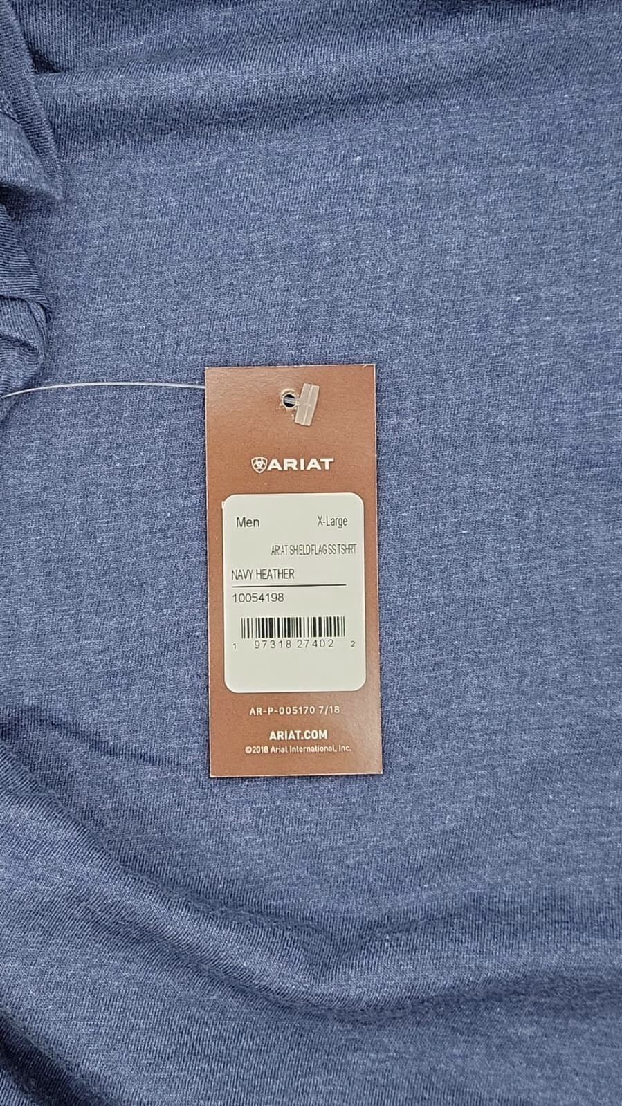 Ariat Men’s Shield Flag T-Shirt-54198 – New with Tag – NAVY HEATHER – Size XL