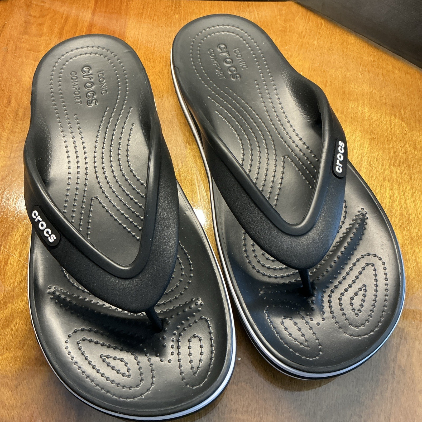 CROCS Unisex Bayaband Flip Flop Sandal, Black, Men’s Size 11- Brand New