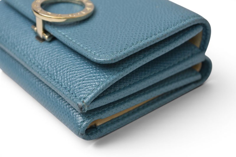 Bulgari Wallet Authentic Bulgari Bulgari Compact Wallet Turquoise Blue Leather