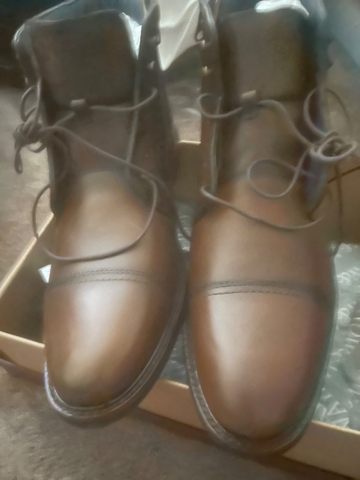 NIB johnston and murphy mens shoes size 12 tan leather