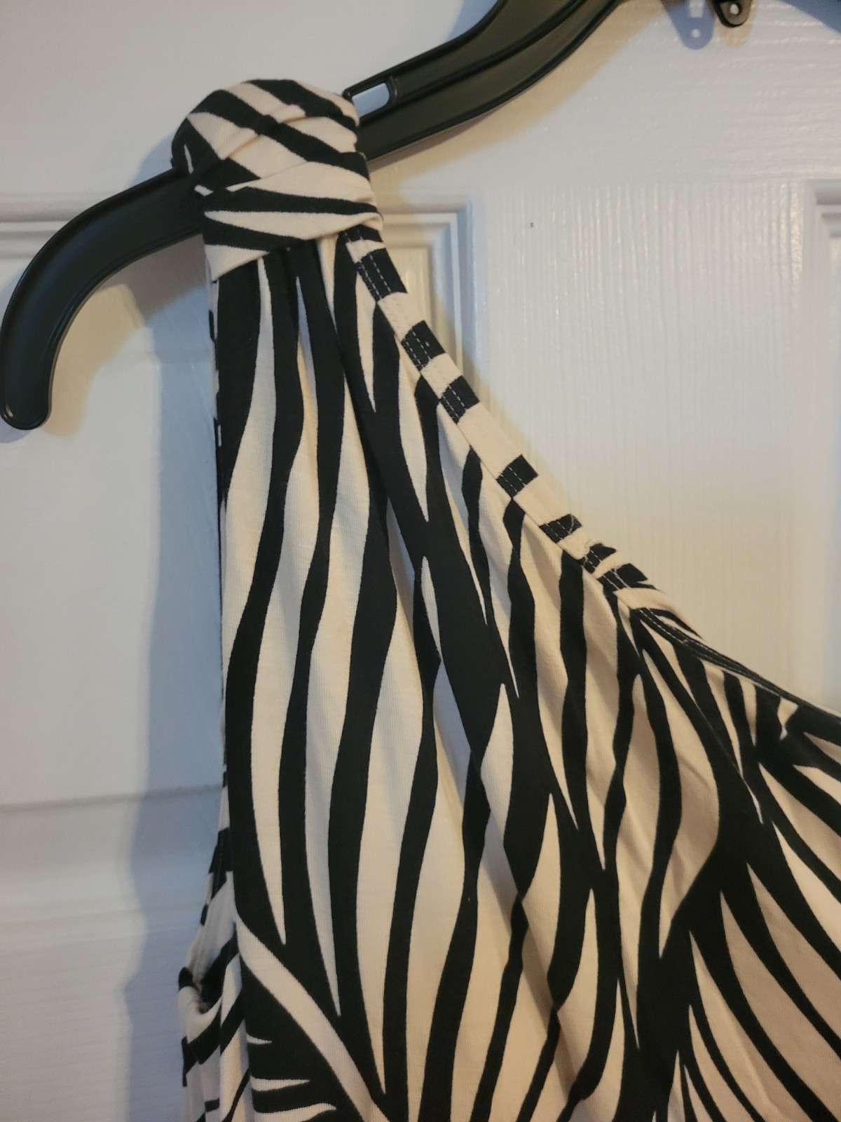 Soma One Shoulder Tank Maxi Bra Dress Black & White NWT $110 M