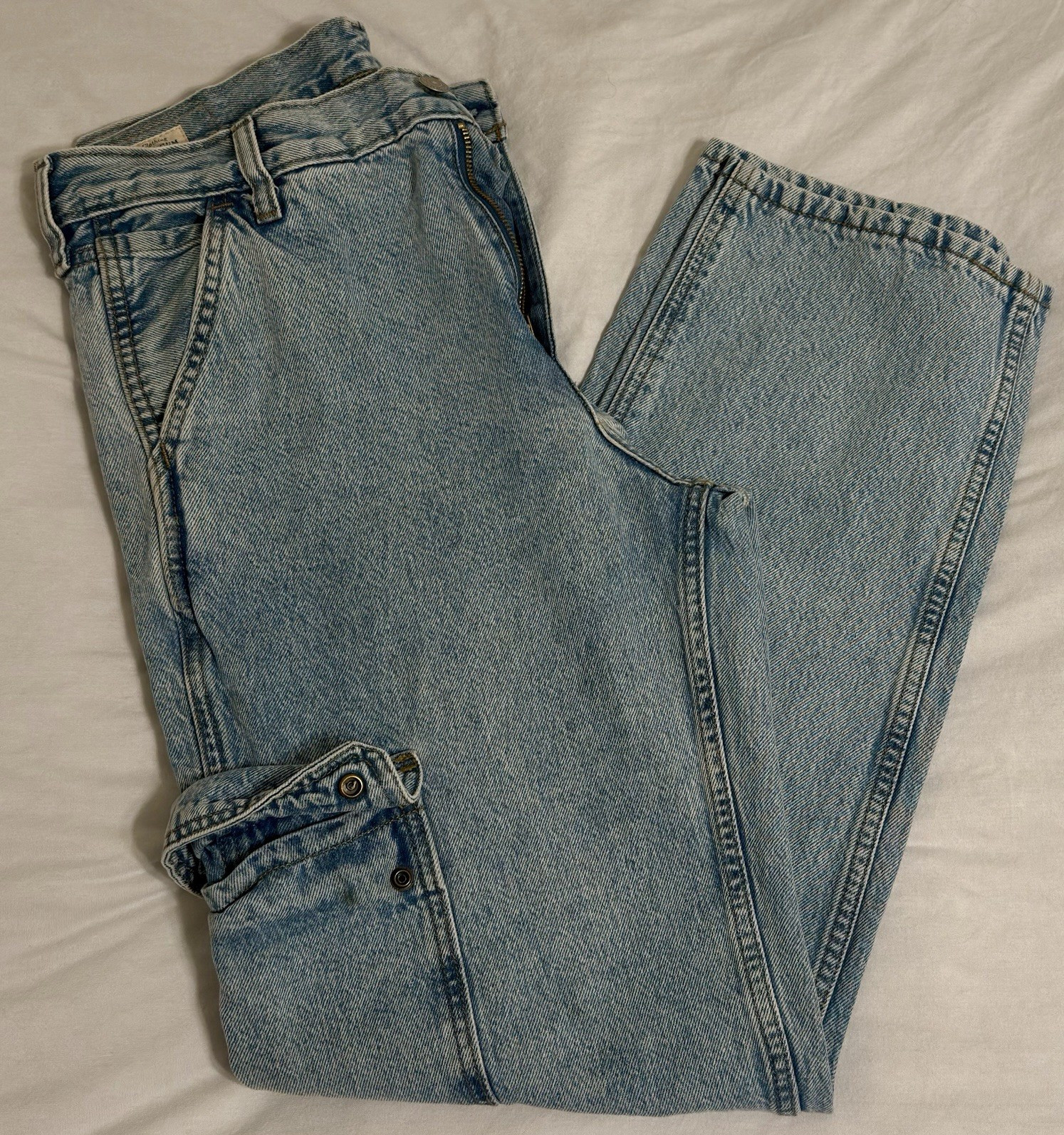 Levi’s 568 Stay Loose Straight Leg Cargo Jean Light Wash Mens 30×32 000LP0001