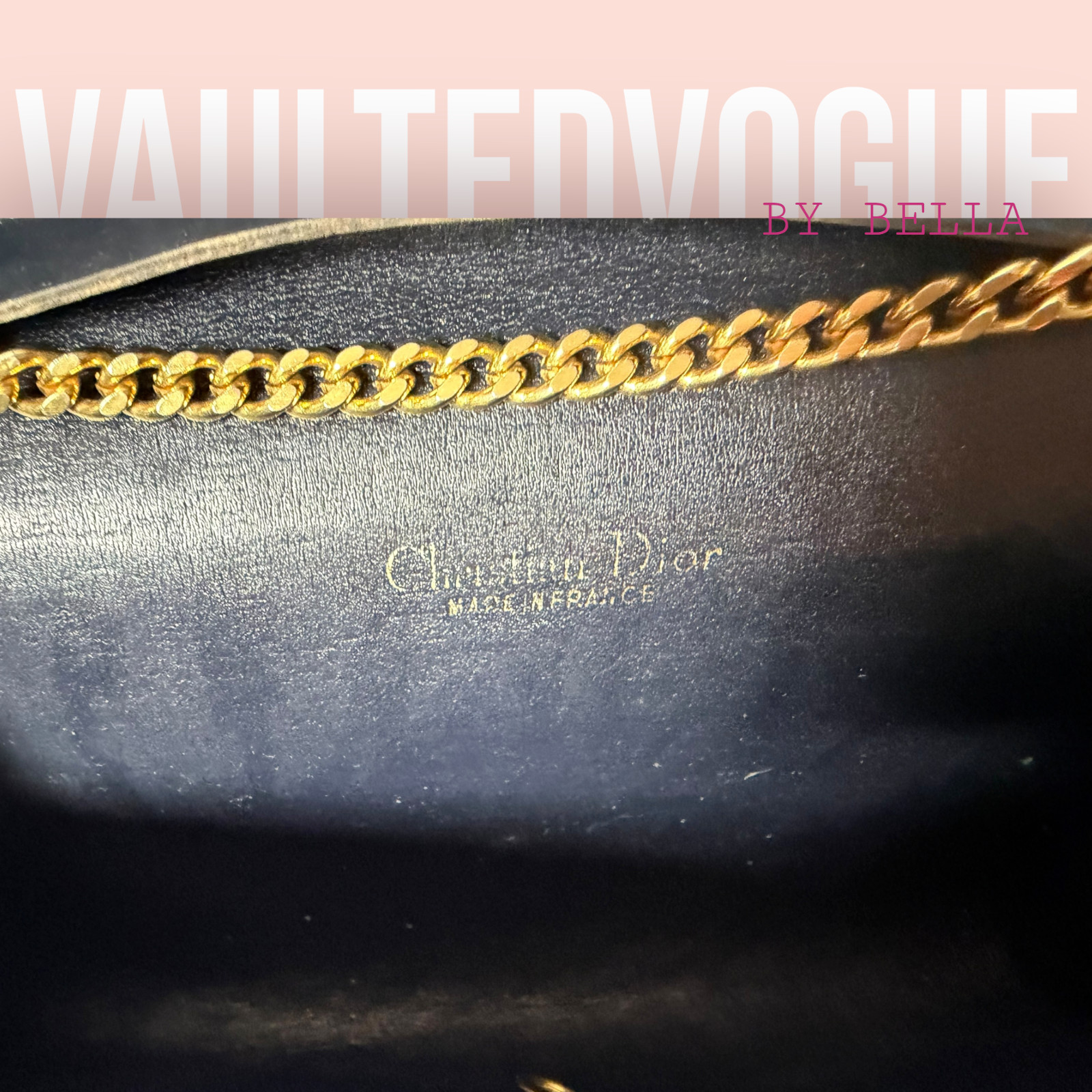 Authentic Vintage Christian Dior Trotter Monogram Gold Chain Crossbody Bag