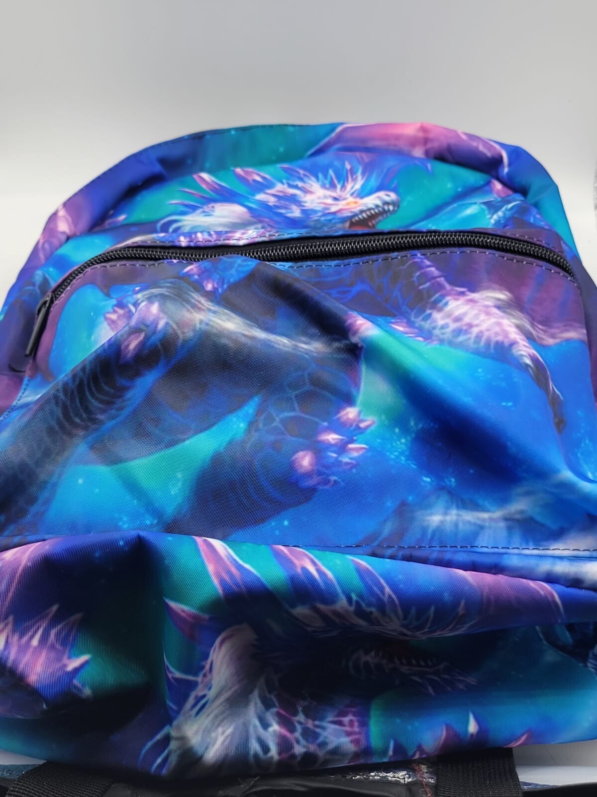Dragon Print School Bag Backpack, Schoolbag Mesh Pouch 17×11″ byc6