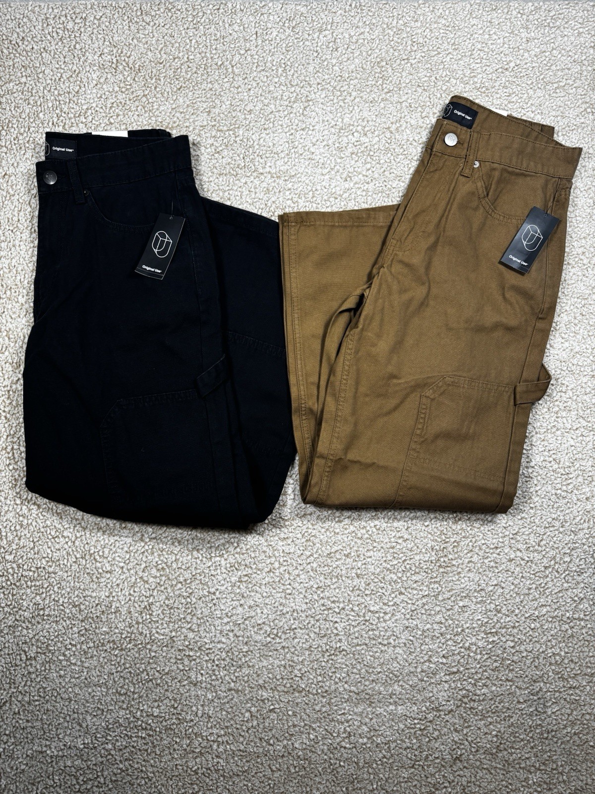NEW Original Use Lot Of 2 Carpenter Pants 34×30 Black & Brown Relaxed Fit