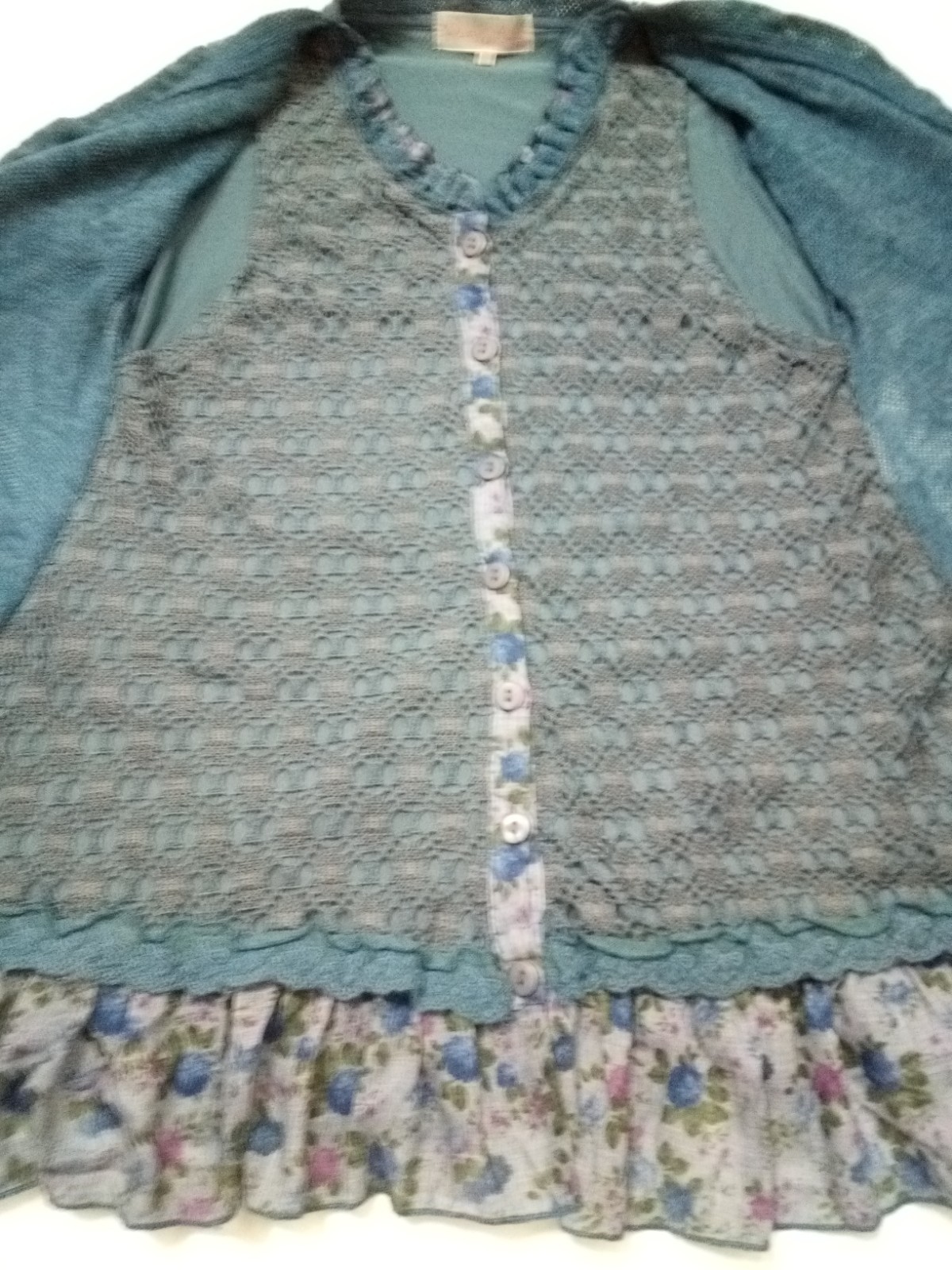 Pretty Angel Cardigan Sweater Womens S Blue Whimsigoth Dark Fairy Grunge