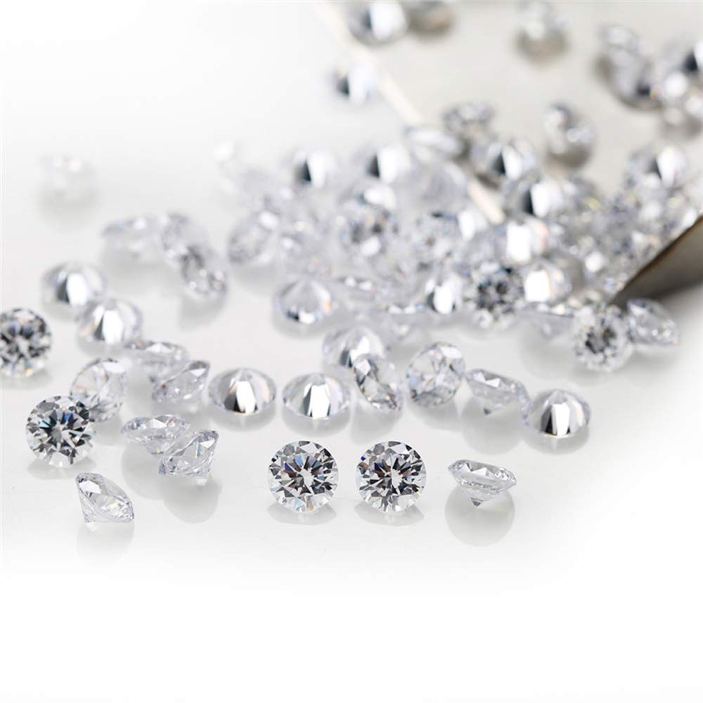 0.7-6mm Round Brilliant CZ Loose Gemstone White Color 5A 3mm Cubic Zirconia L…