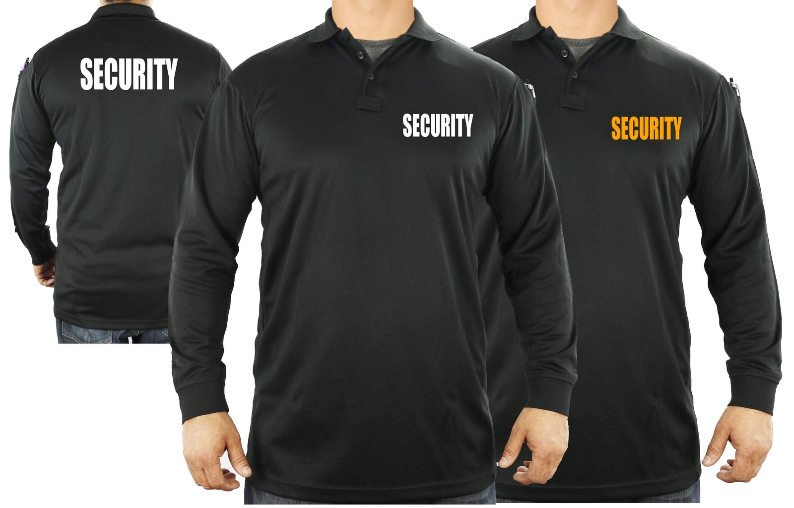 Performance Lightweight Breathable 100% Polyester Security Long Sleeve Polo Shir