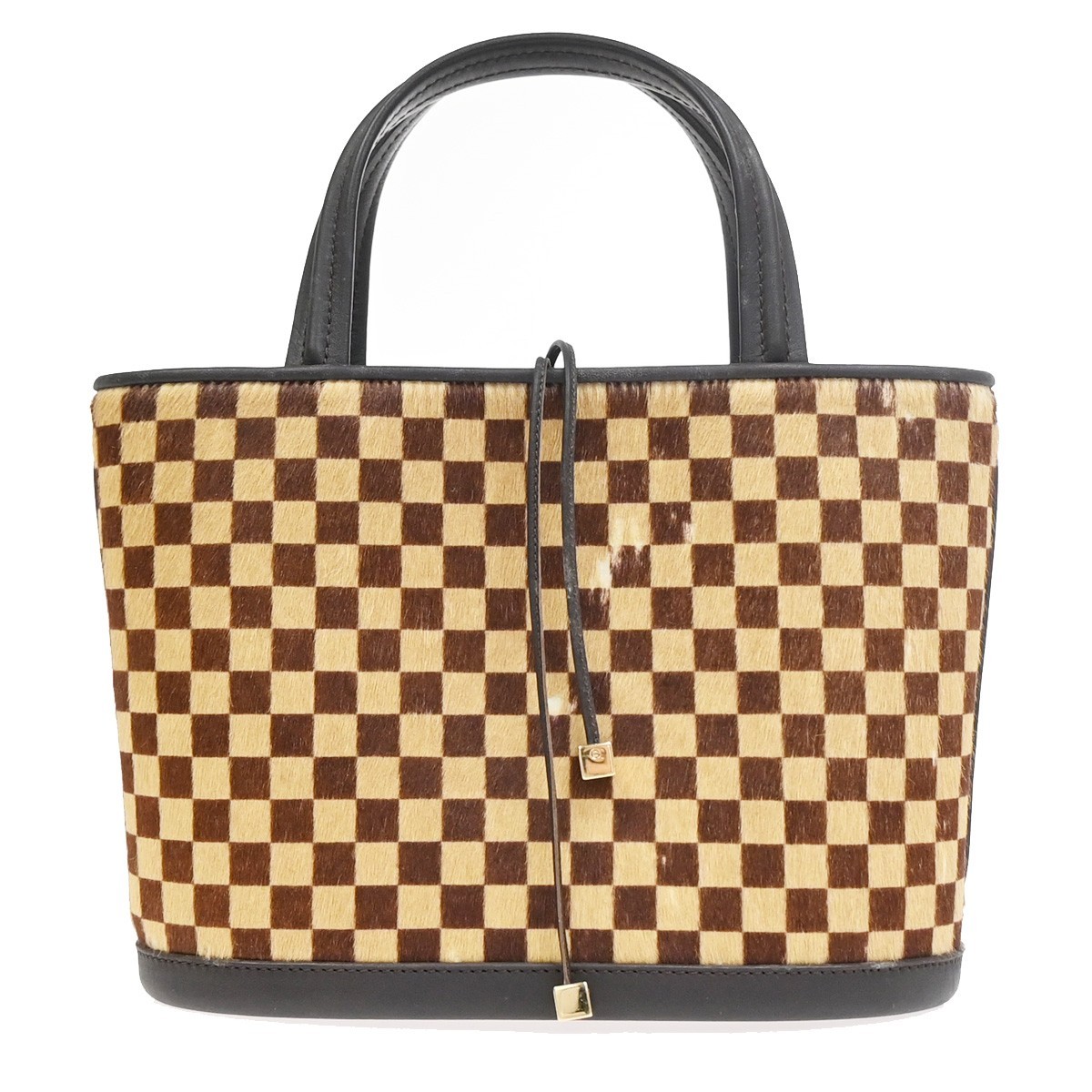 LOUIS VUITTON Impala Hand Bag Damier Sauvage Furb Leather Brown M92133 33YJ035