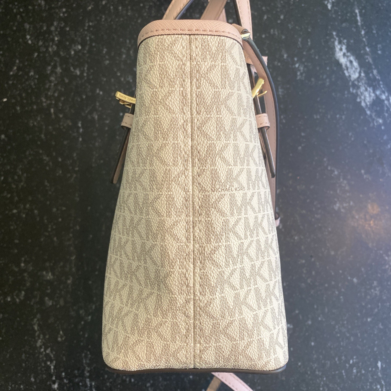 Michael Kors XS Carry All Jet Set Travel Bag for Women – Powder Blush Multi