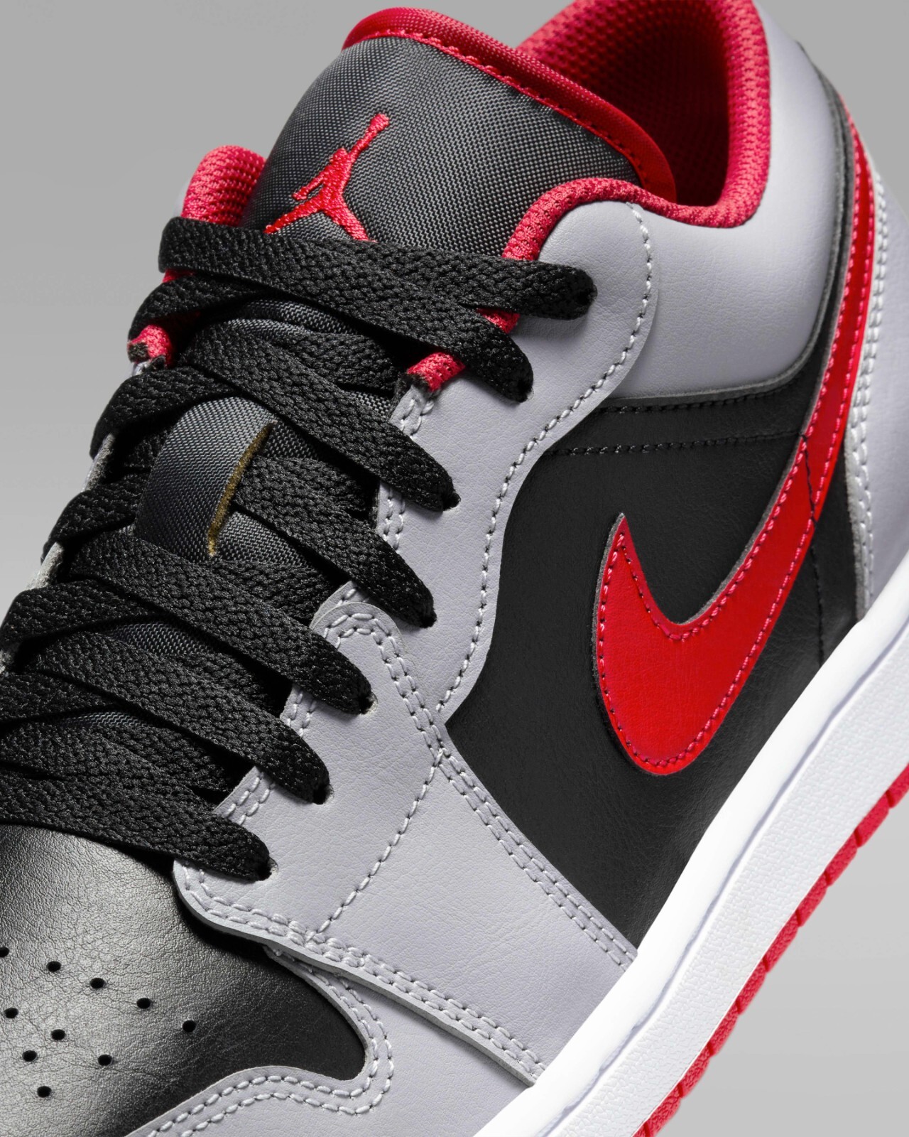 Nike Air Jordan 1 Low “Black/Cement Gray/Fire Red” 553558-060 Mens New [US 7-14]