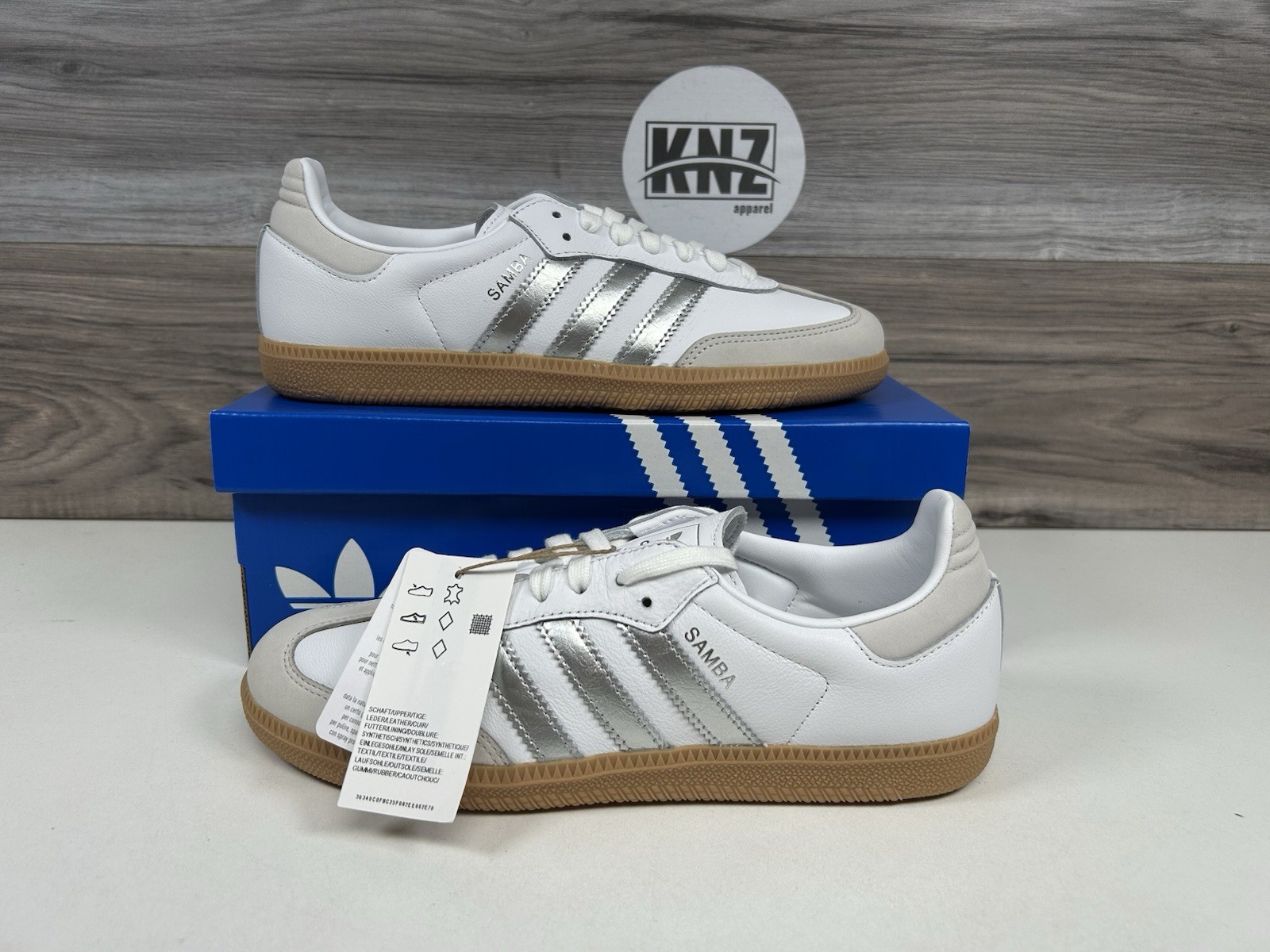 **Adidas SAMBA OG White Silver Metallic Grey Gum (JI2725) Women’s Authentic