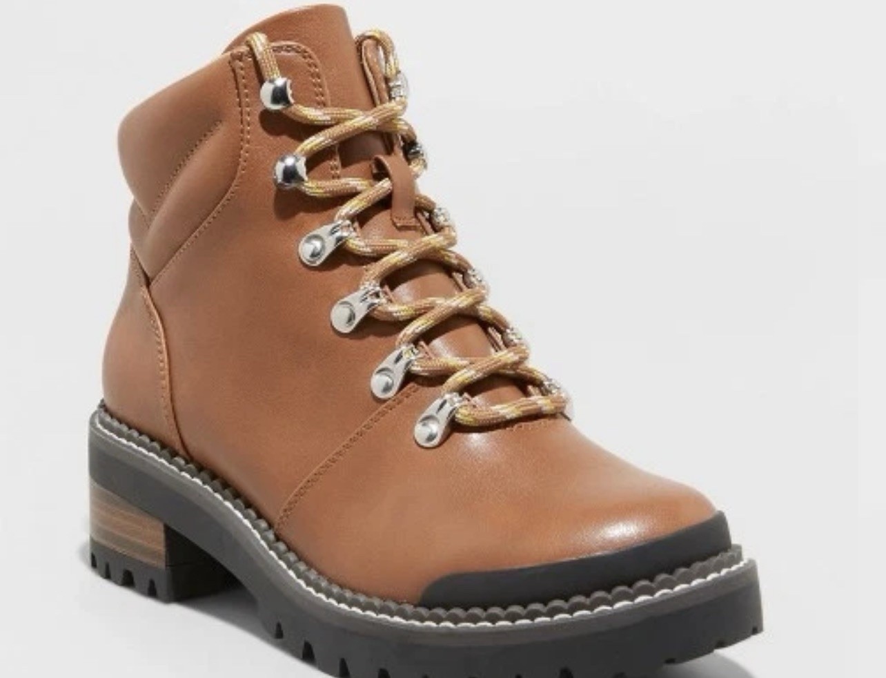 Brown Man Made Material Hiking Boots Rugged Sole US Size 6 MPN F18872174-021